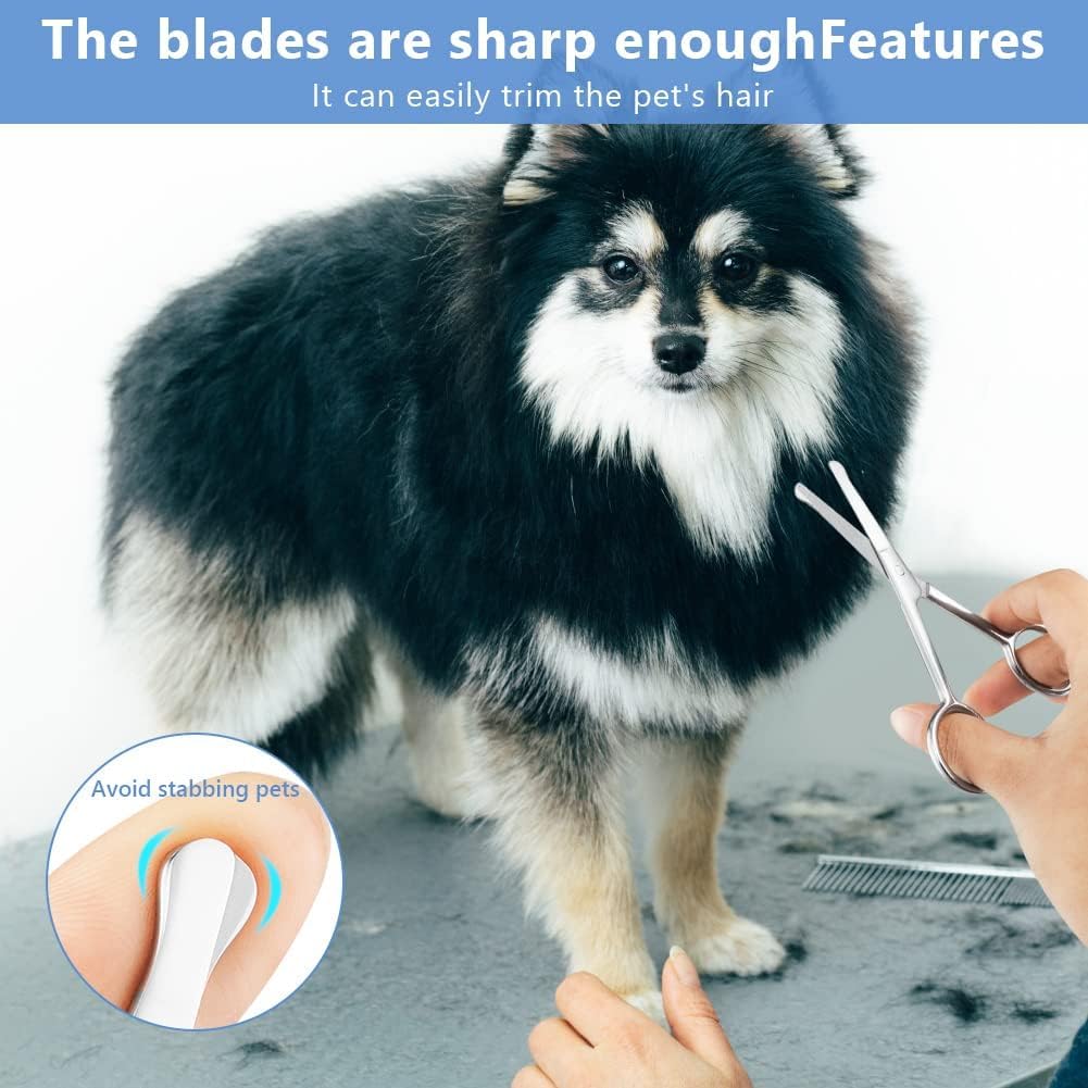 Thumbnail 3 de Adiwo Ciseaux de toilettage pour chien et chat (10,5 cm) en acier inoxydable à pointe ronde