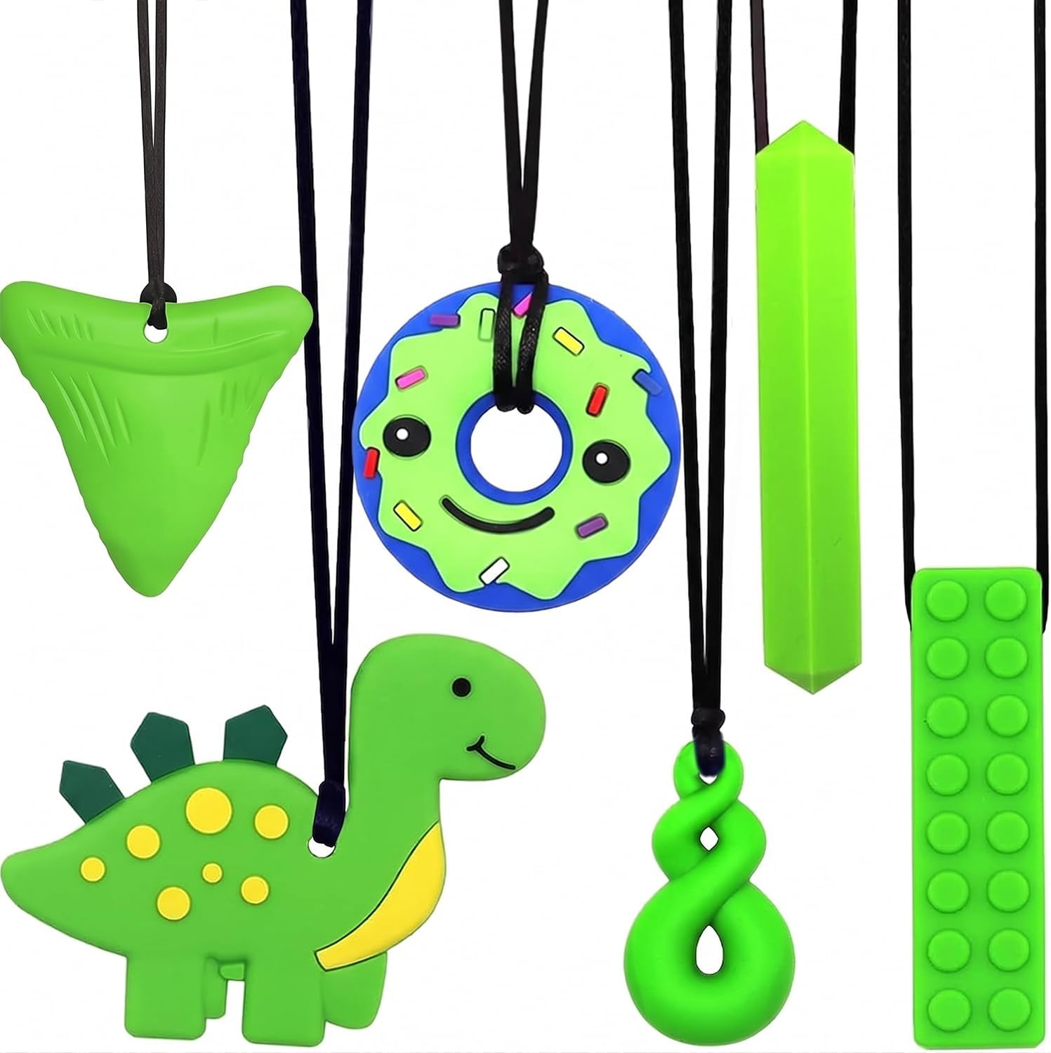 Detalle de 6PCS Sensory Chew Necklace: Food-Grade Silicone Teether For Kids and Toddlers