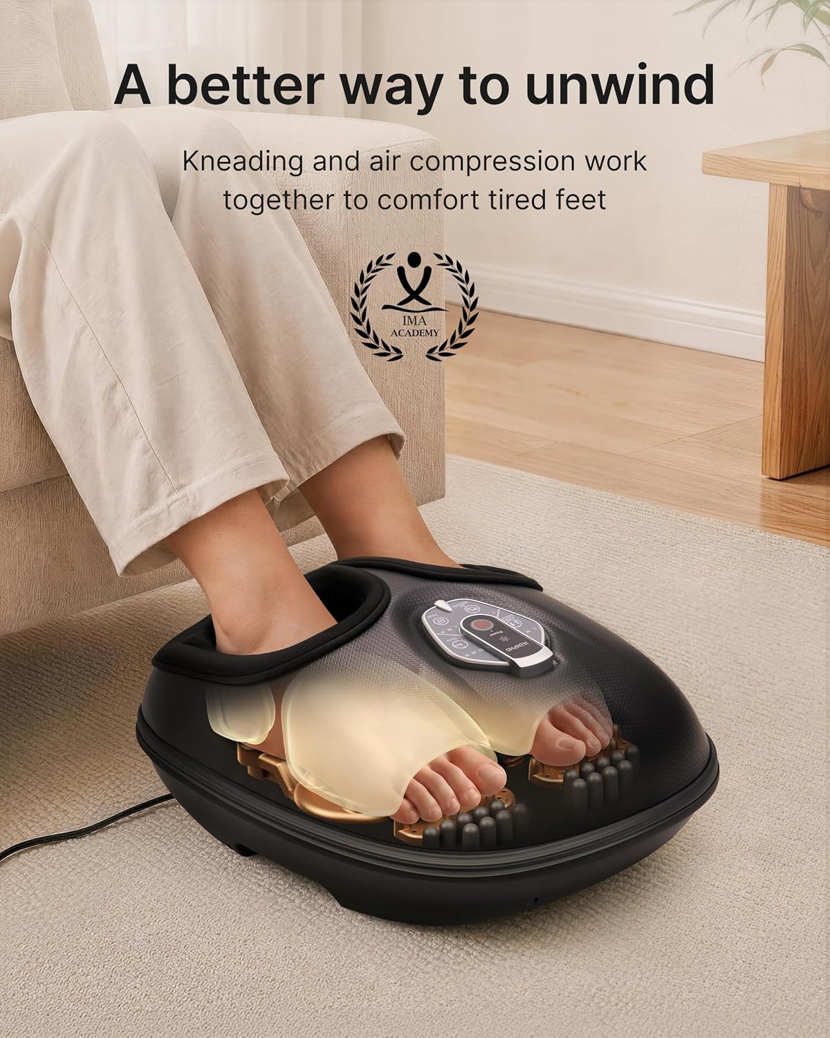 Detalle de RENPHO R-D003R Heated Foot Massager with Kneading and Compression