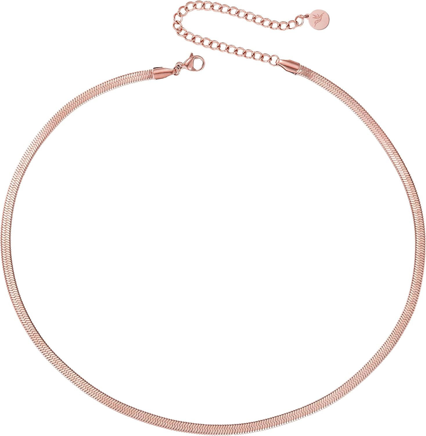 Detalle de BONNYBIRD BonnySnake Wasserfeste Edelstahl Halskette für Damen in Silber, Gold & Roségold (316L)