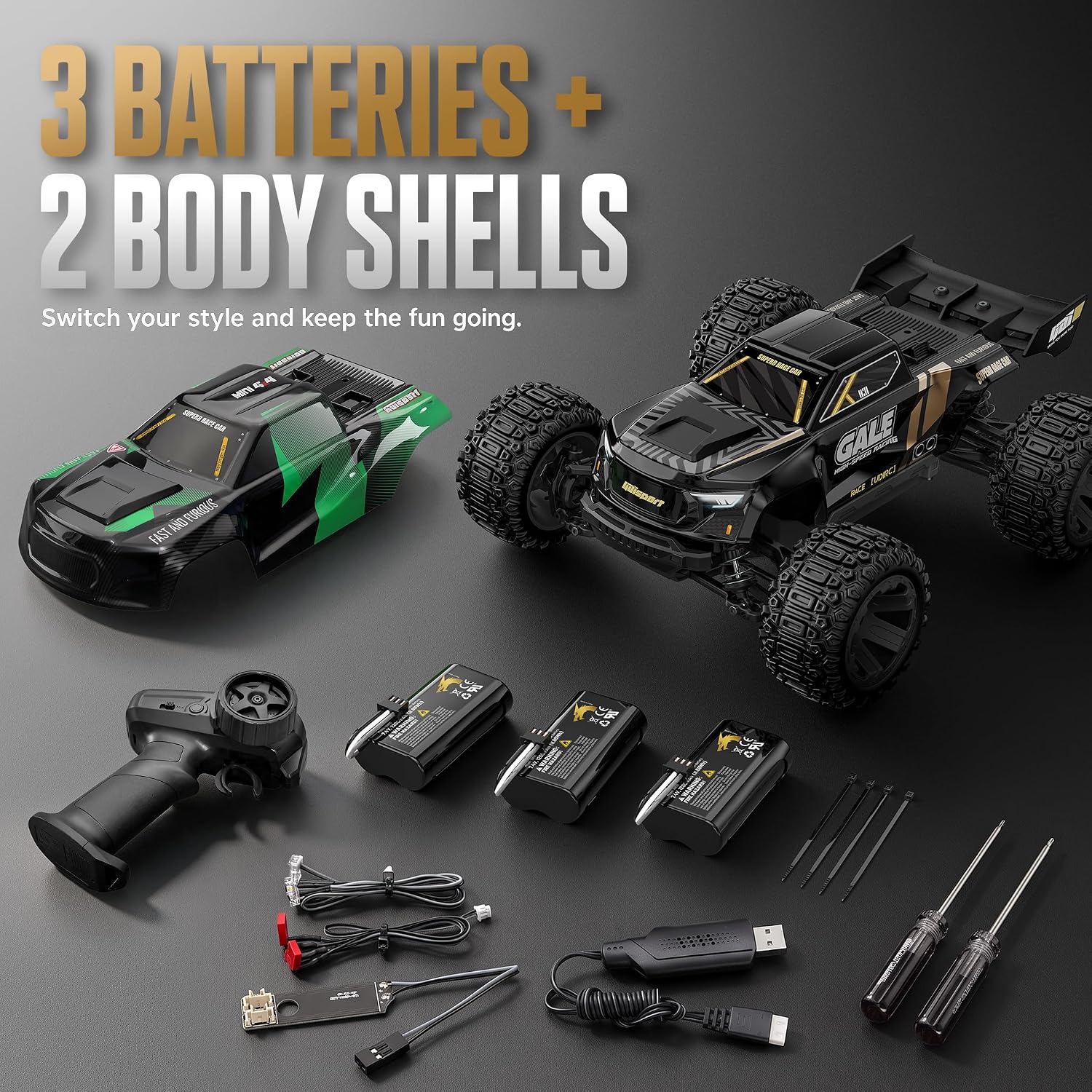 Thumbnail 5 de UDIRC UD1401 1/14 Brushless RC Truck, 4WD, Gold, 45A ESC