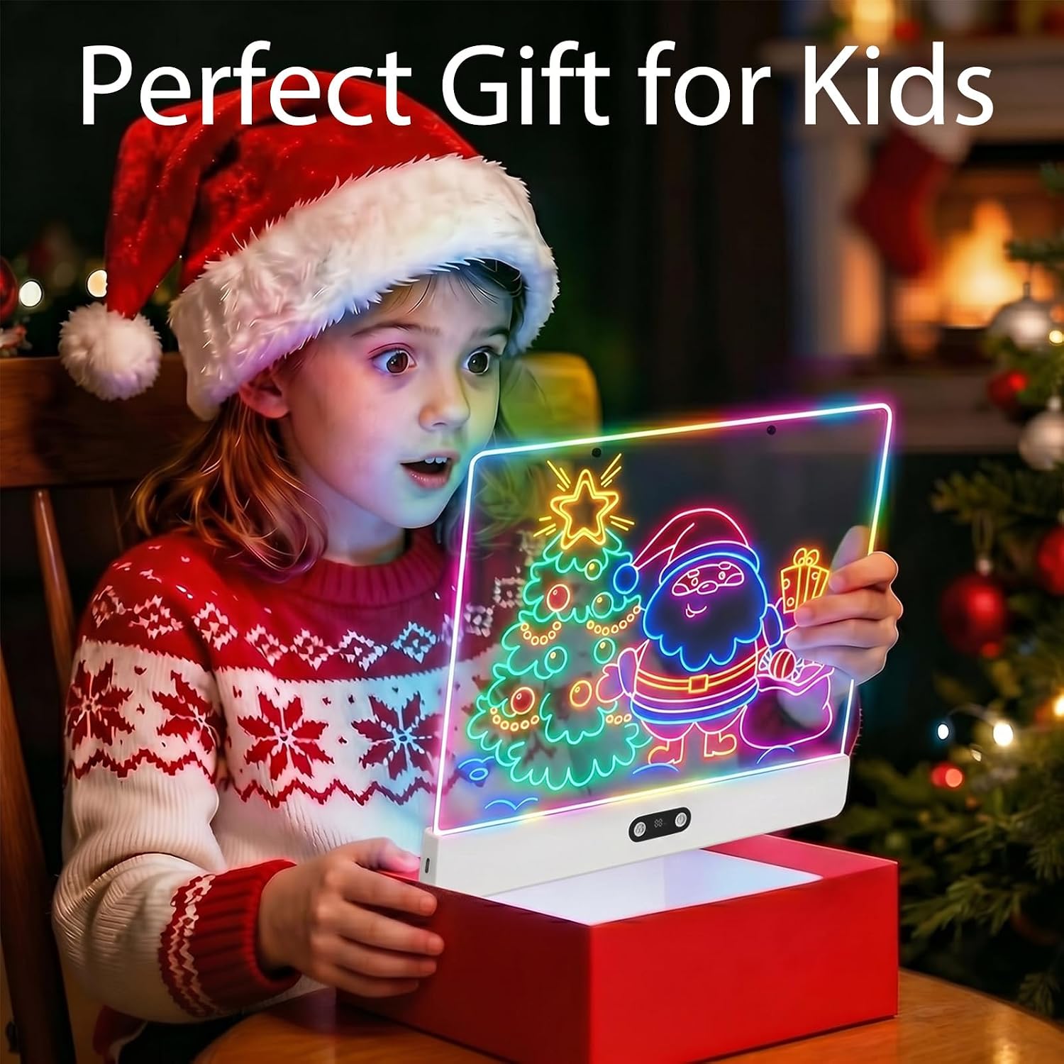 Thumbnail 6 de Lavagna da Disegno LED ricaricabile per bambini con luci RGB — grande tappetino luminoso in acrilico 35x26 cm
