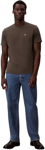 Thumbnail 4 de Calvin Klein camisetas hombre Classic Monogram tee de manga corta con cuello redondo (marrón Beluga), talla L