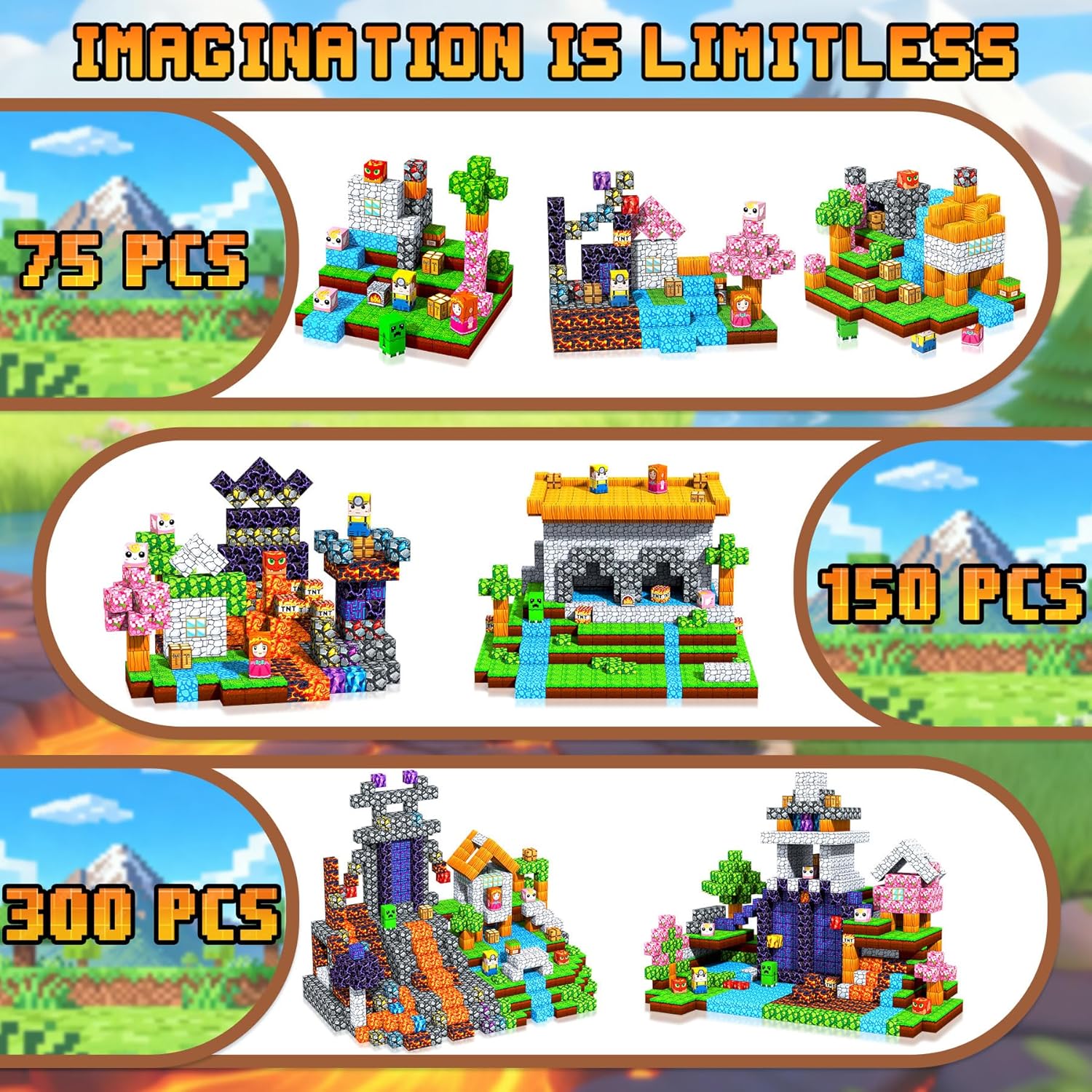 Thumbnail 5 de LUVTOY Magnetische Bausteine 150 Teile