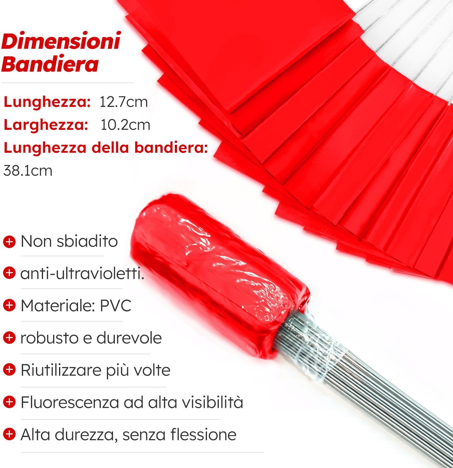 Thumbnail 1 de Zozen 100 pacchetti bandiere rosse 38x10x13 cm