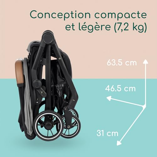 Detalle de Bebeconfort Sunlite : poussette canne compacte, légère et inclinable d’une main