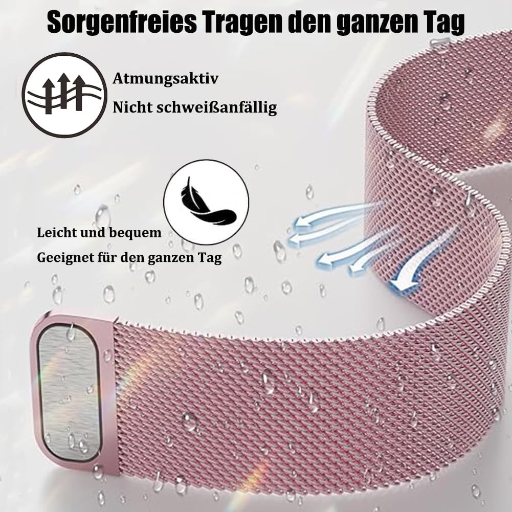 Thumbnail 3 de PDSQL Edelstahl Mesh Uhrenarmband mit Magnetverschluss – Ersatzband für Smartwatch & klassische Uhren