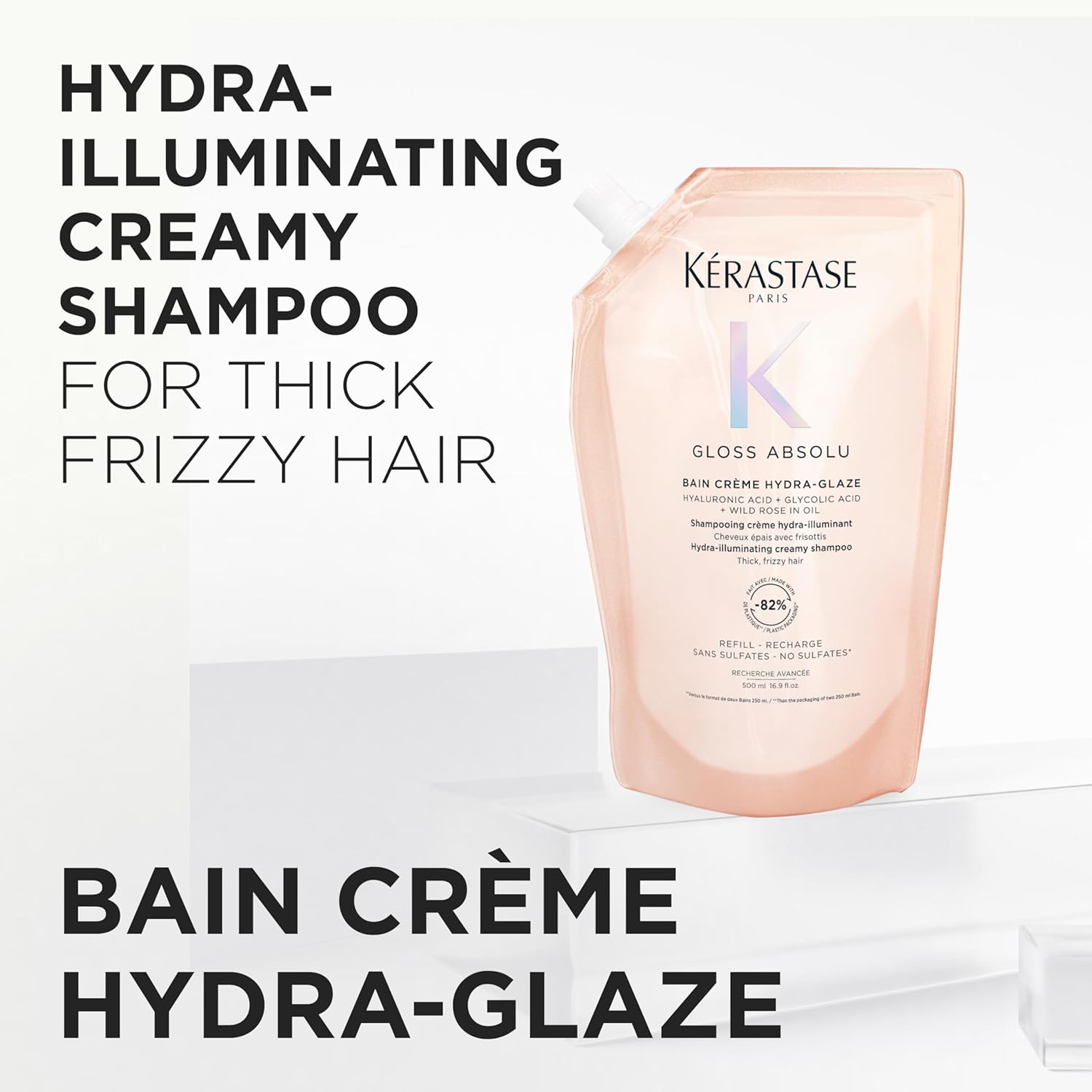 Thumbnail 6 de Kérastase Gloss Absolu Bain Crème Hydra-Glaze shampoo refill (sulphate-free) for shiny, thick & curly hair