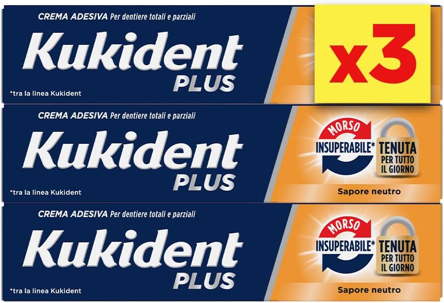 Detalle de Kukident Plus Crema adesiva per protesi 3×35g 🦷