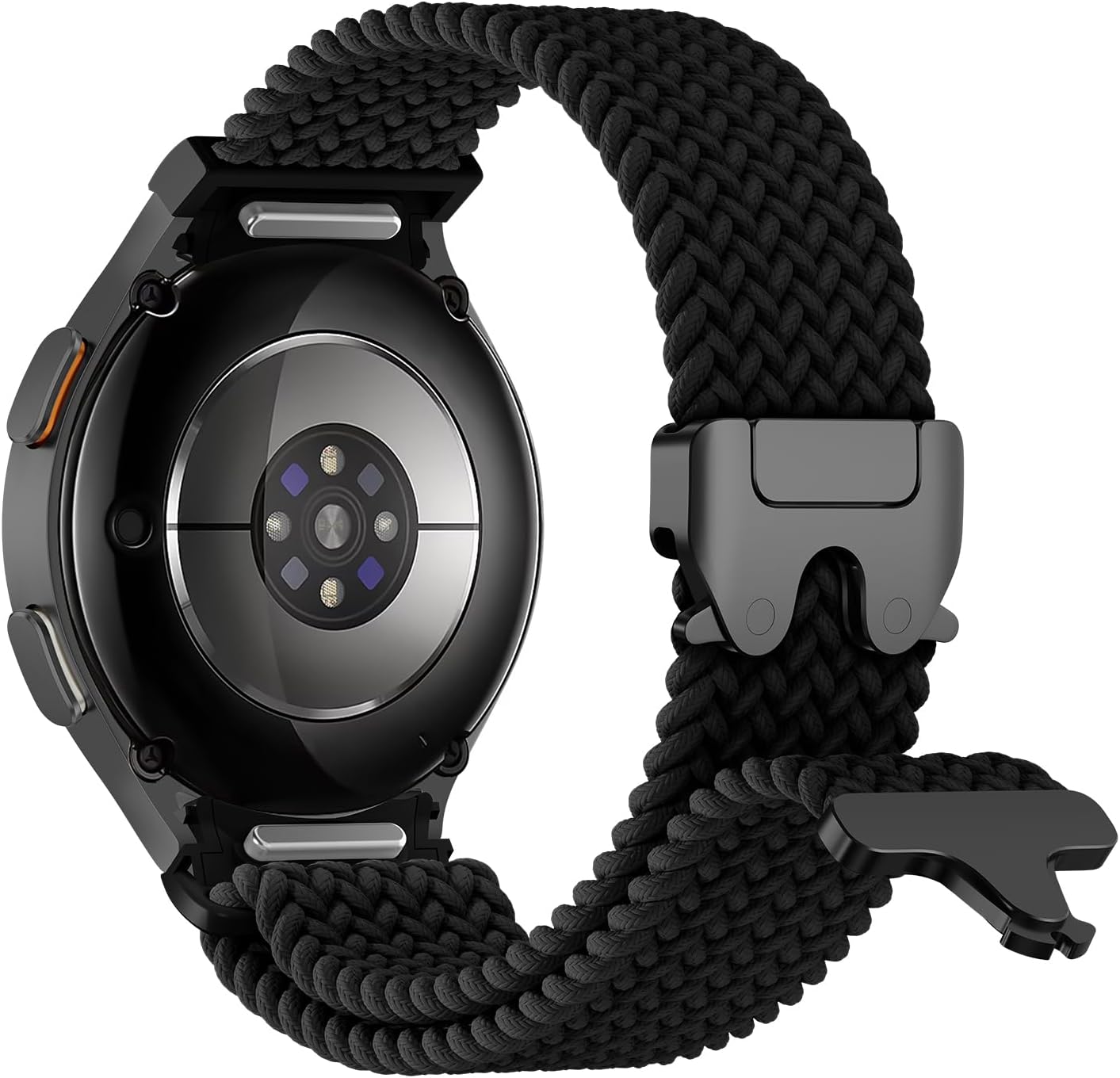 Detalle de One Click Braided Strap for Samsung Galaxy Watch 7/6/5/4 FE – 20mm Elastic Parachute Strap in Various Sizes