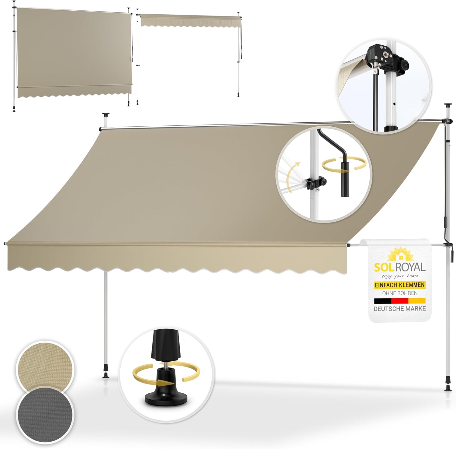 Detalle 2 de Sol Royal Klemmmarkise 4m breit