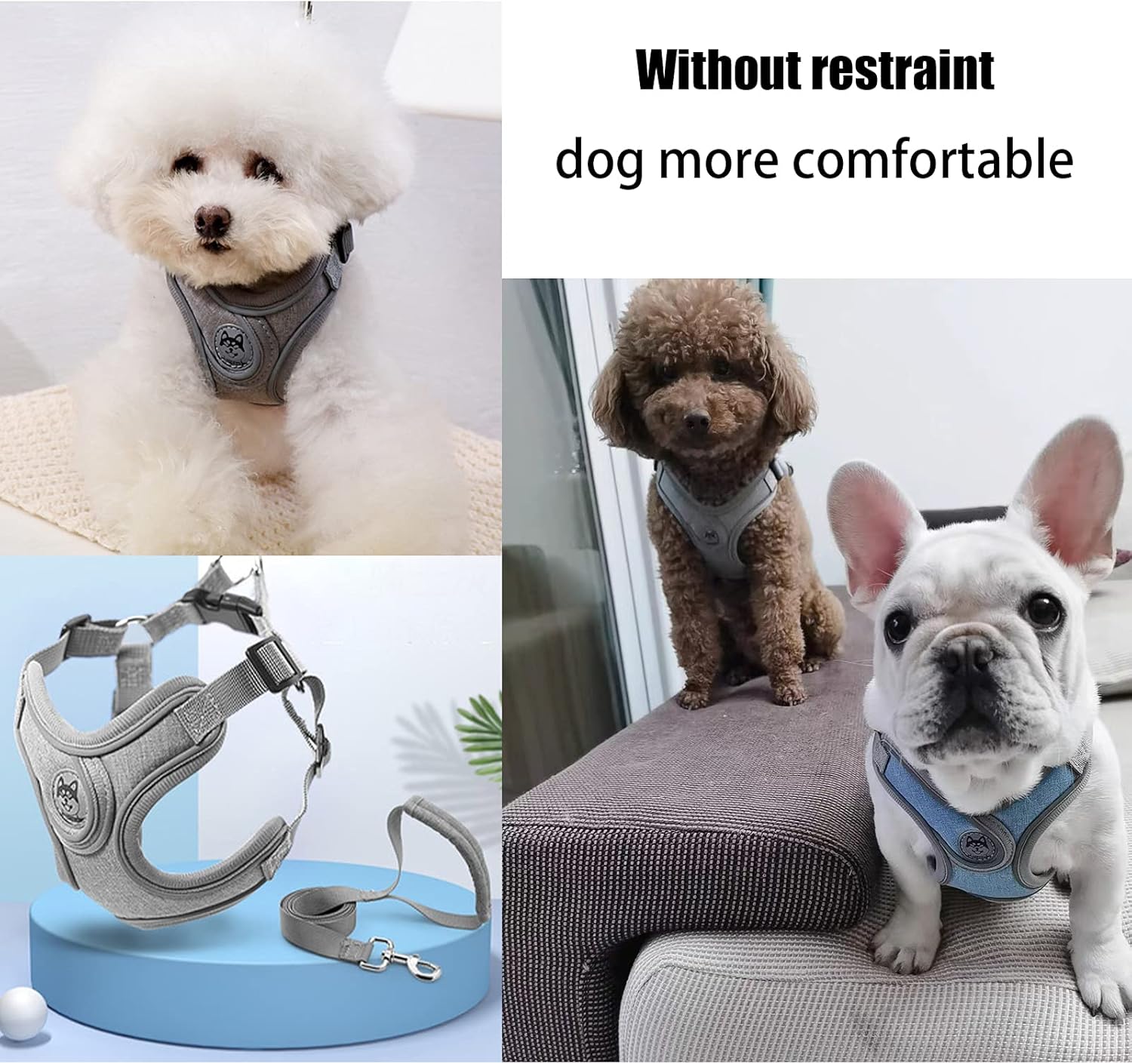 Thumbnail 1 de SKXEO Small Dog No Pull Harness & 150cm Lead Set – breathable, reflective and adjustable