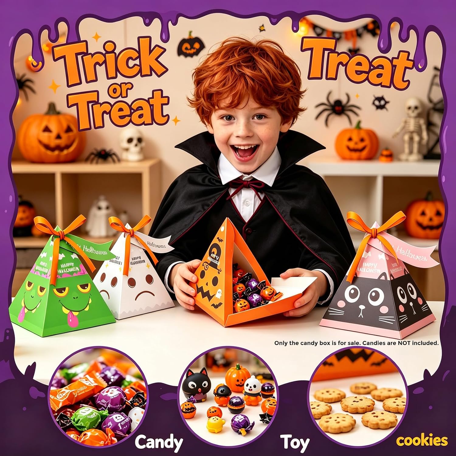 Thumbnail 6 de Halloween Treat Boxes, 3.5-Inch Pyramid Set