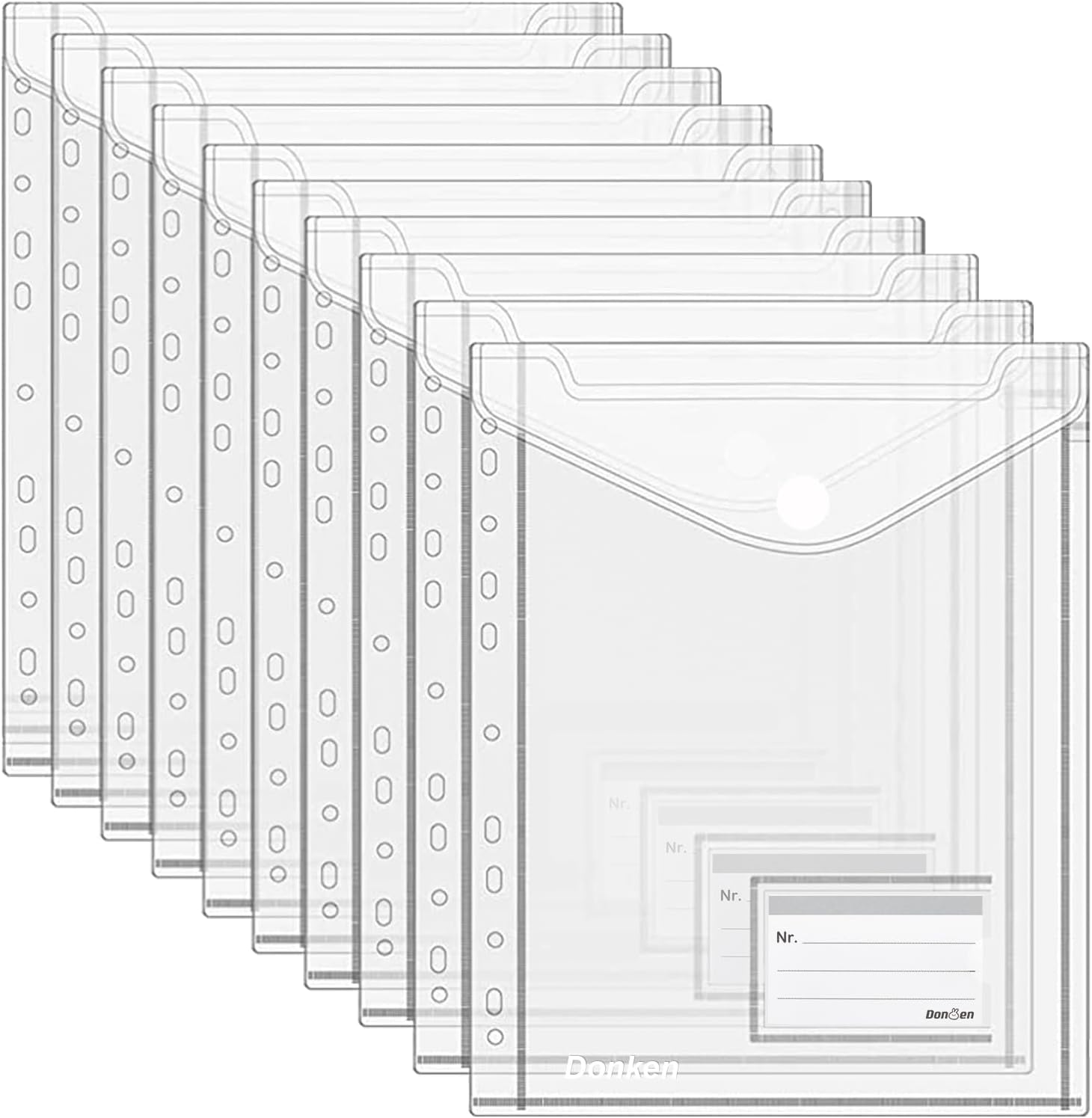 Detalle de 10 Stück Dokumententasche A4 mit Druckknopf