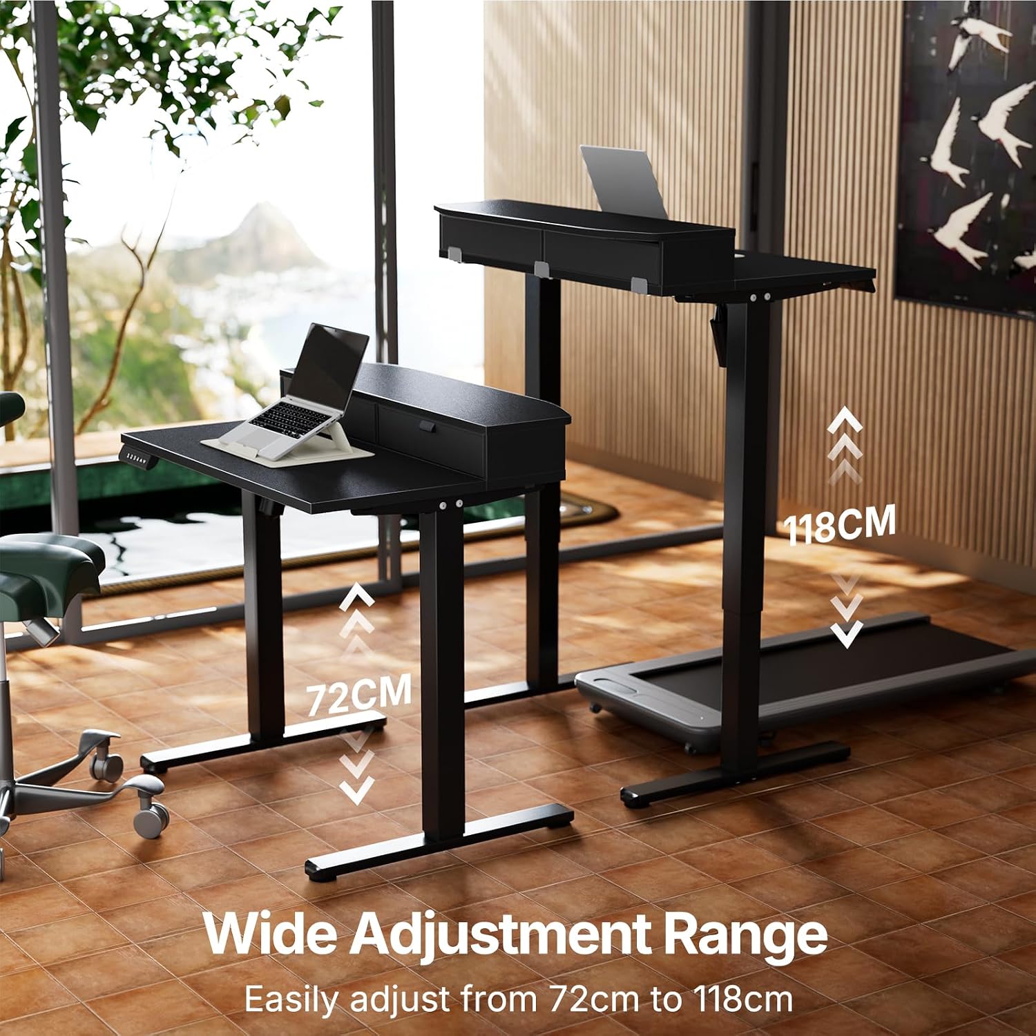Thumbnail 5 de HUANUO 80 x 53 cm Electric Standing Desk with Drawers