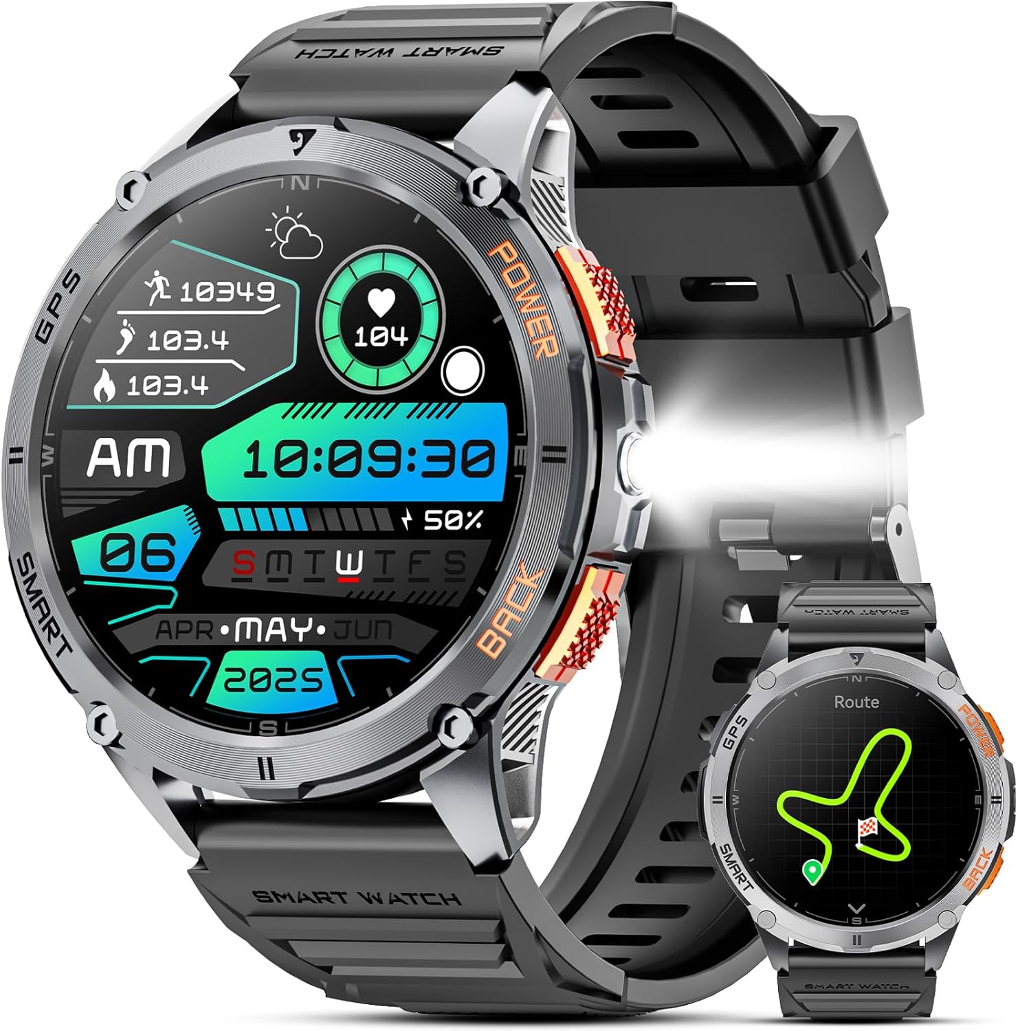 Detalle de Joautrial GPS Smart Watch for Men (Make/Answer Call) with 1.43" AMOLED, 170+ Sports Modes, and 530mAh Battery