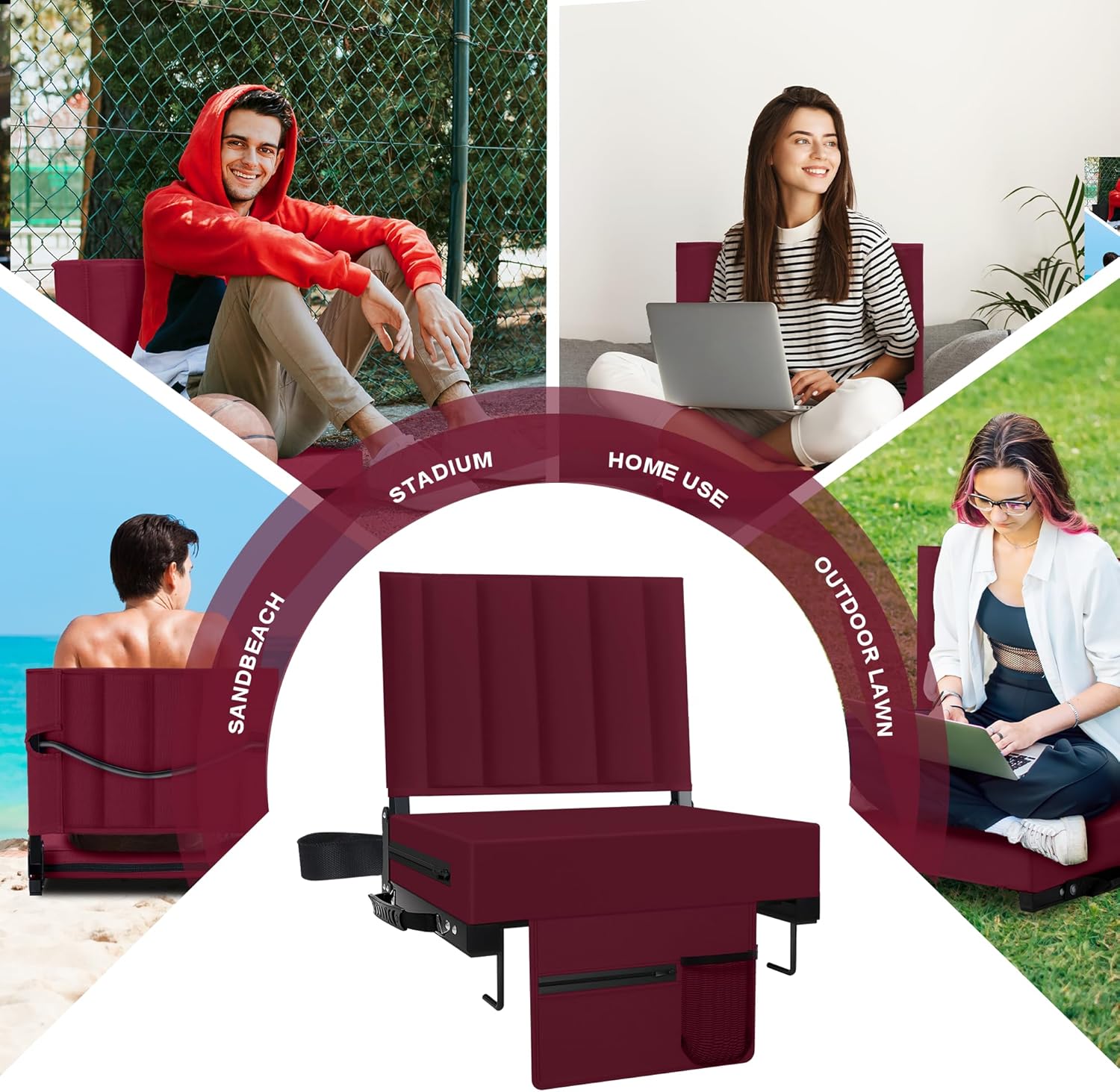 Thumbnail 5 de Aliphon Stadium Seat for Bleachers with Back Support and Cushion