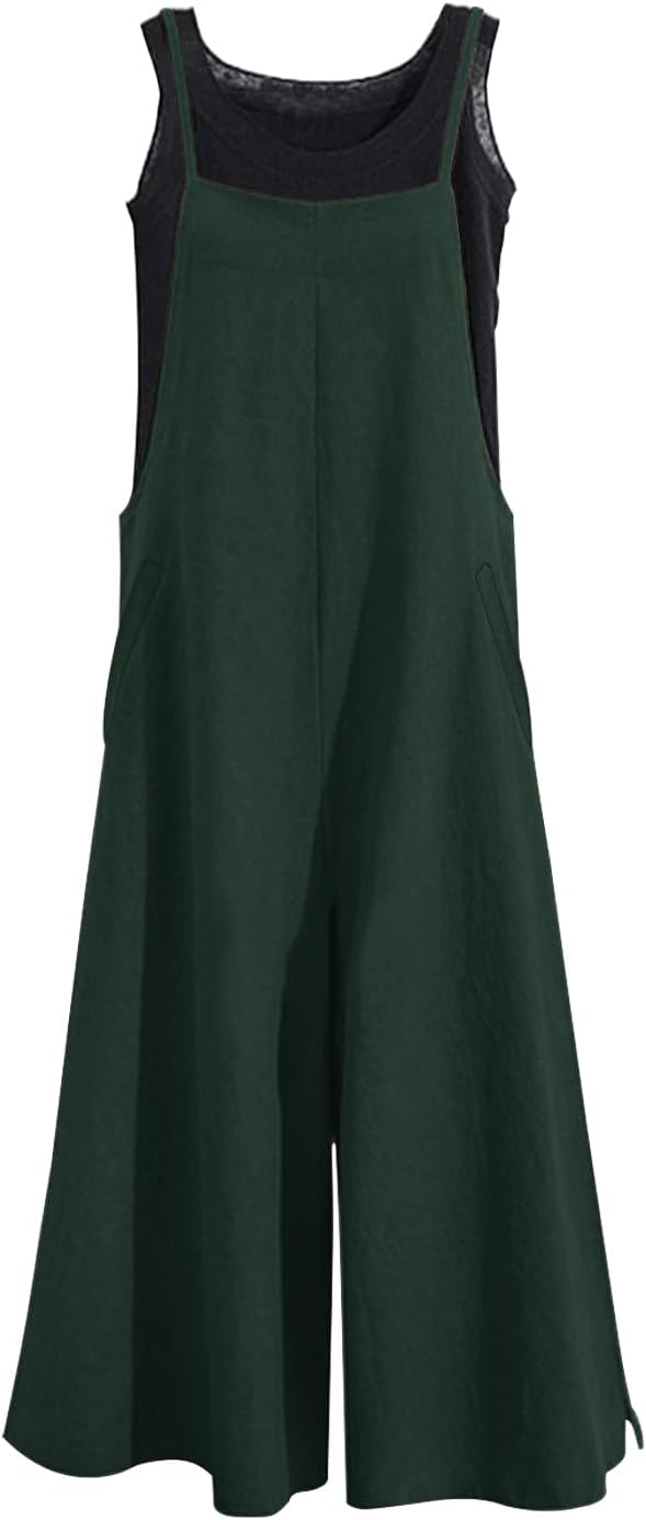 Thumbnail 6 de YESNO Women Casual Loose Long Bib Pants Wide Leg Jumpsuits with Pockets (PZZTYP2)