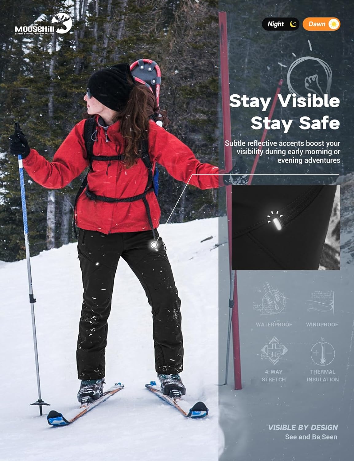 Thumbnail 5 de Moosehill Women’s Ski Snow Pants waterproof fleece-lined