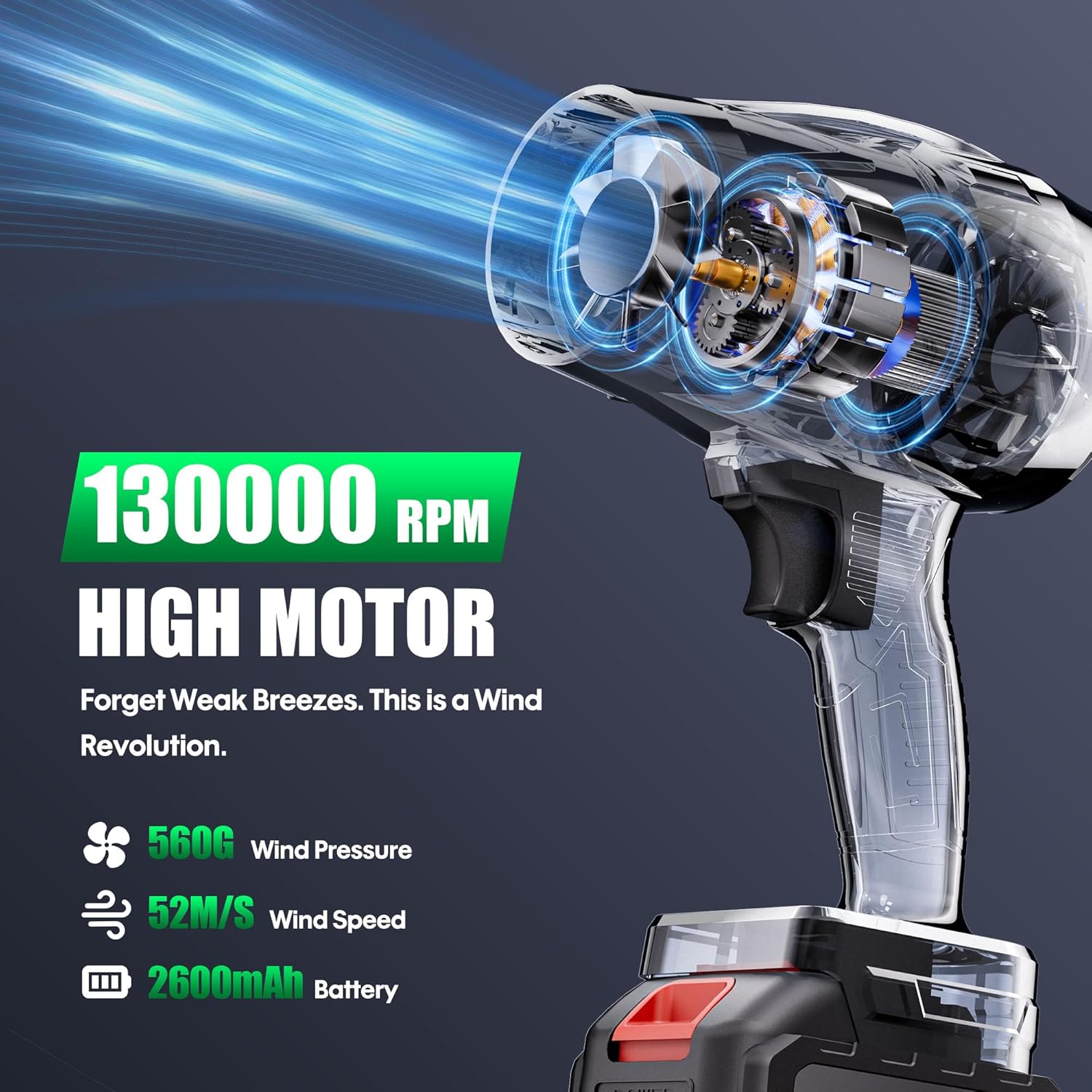 Detalle 2 de DAILYLIFE Electric Cordless Leaf Blower 130 MPH ๐