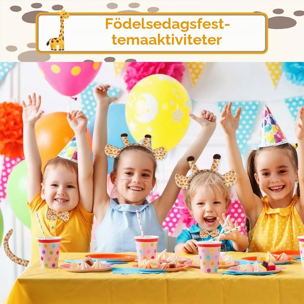 Thumbnail 6 de ACWOO giraffdräkt, 5 delar med tutu, girafföron, fluga och svans