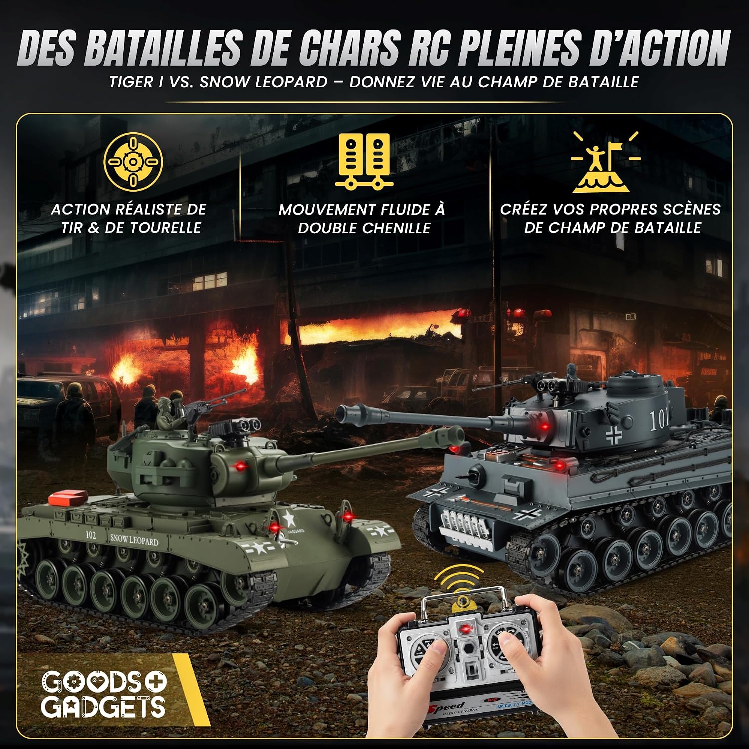 Thumbnail 6 de Goods+Gadgets Tiger I RC 2,4 GHz 1:16 RTR (tir, son et lumières) – Pershing Snow Leopard