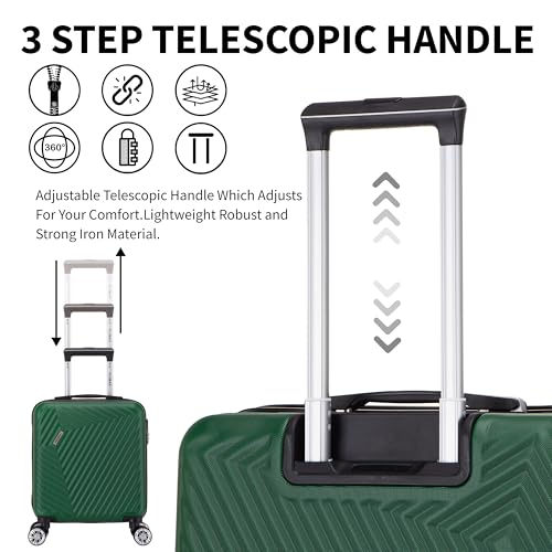 Thumbnail 4 de FLYMAX 55x40x20 Cabin Bag Suitcase – 40 Litre, 8kg, ABS Shell, 3-Digit Lock, 4 Wheel Spin for Ryanair and More