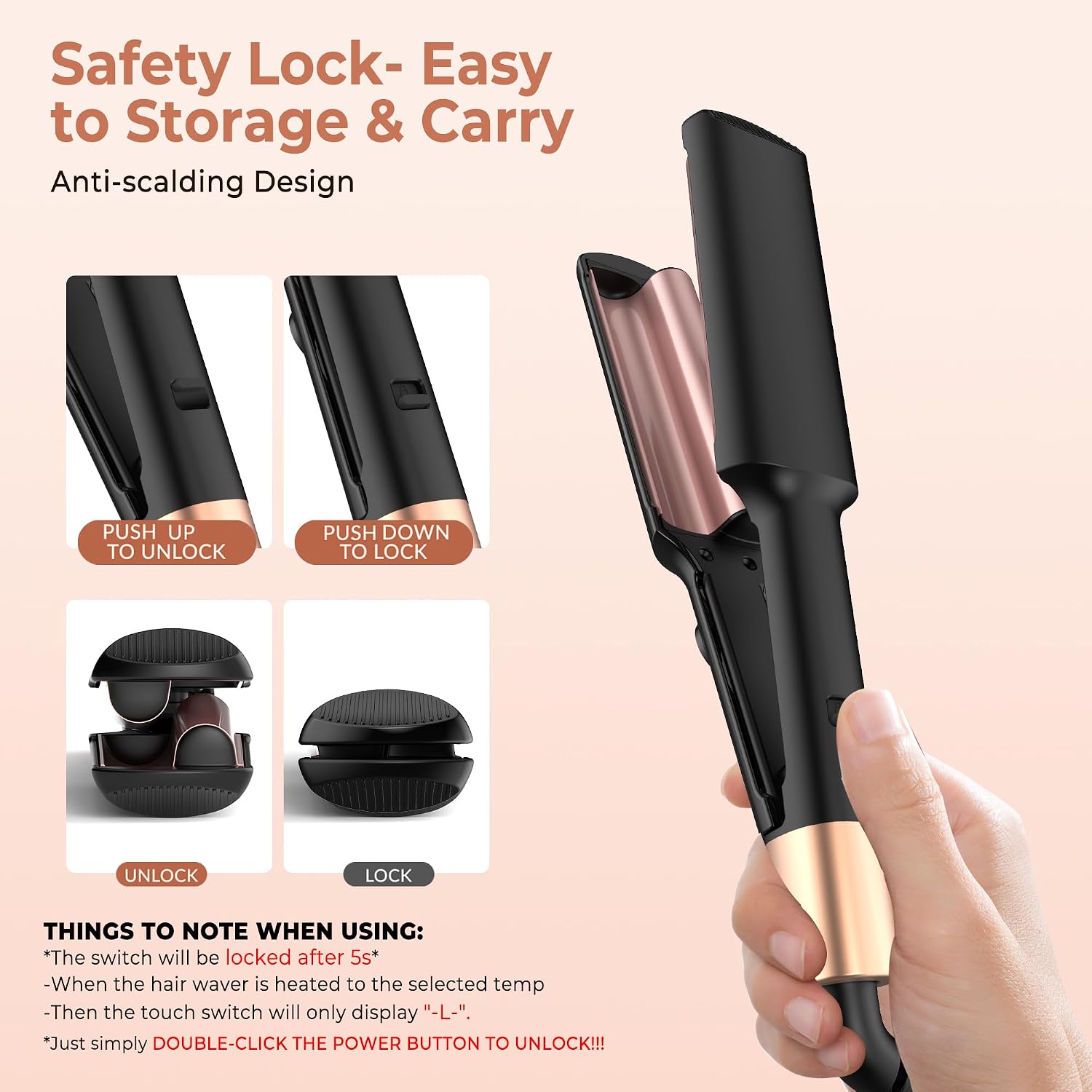Thumbnail 5 de UKLISS Hair Waver Crimper 5‑temp 250–400°F