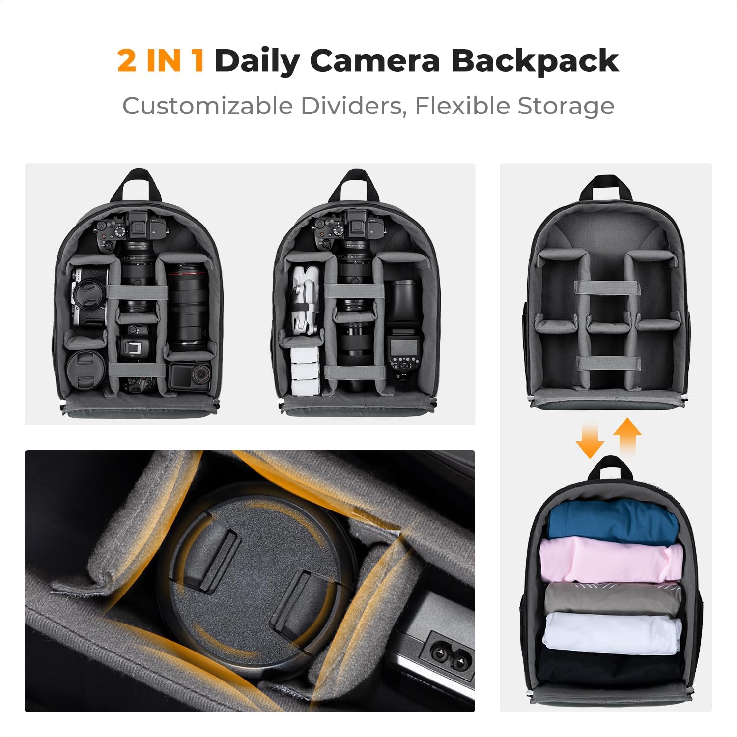 Thumbnail 3 de K&F CONCEPT Kamerarucksack Fotorucksack mit Regenschutz