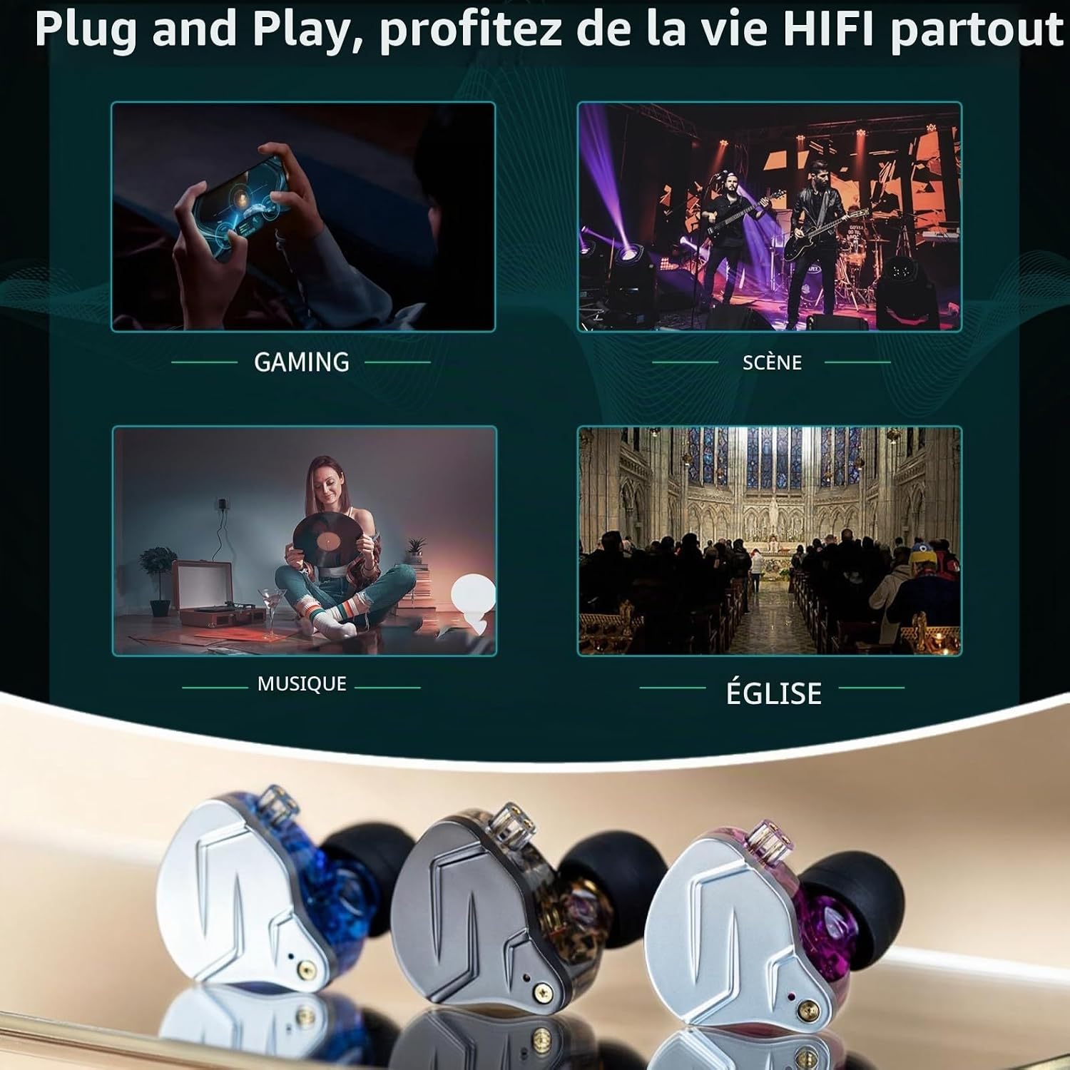 Detalle de Yinyoo KZ ZSN Pro in-ear hoofdtelefoon met hybride drivers en afneembare kabel