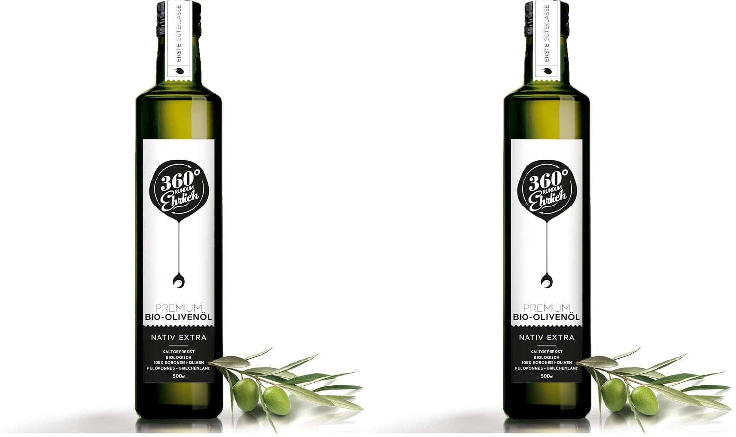 Detalle de Bio Olivenöl Extra Nativ Kaltgepresst 500ml – Premium Griechisches Olivenöl aus Kalamata, 100% Koroneiki