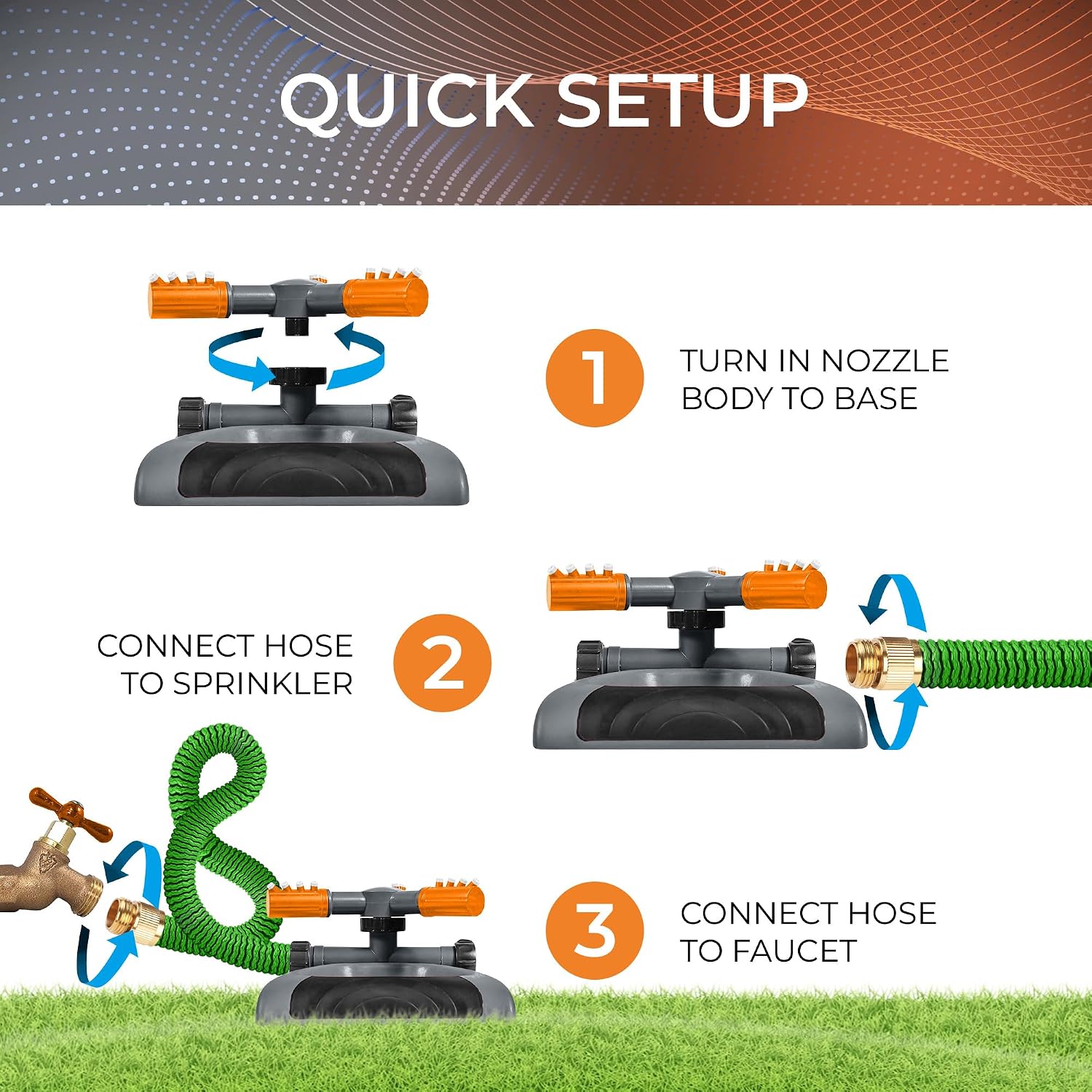 Detalle 2 de Joeys Garden Rotating Lawn Sprinkler 360° Coverage