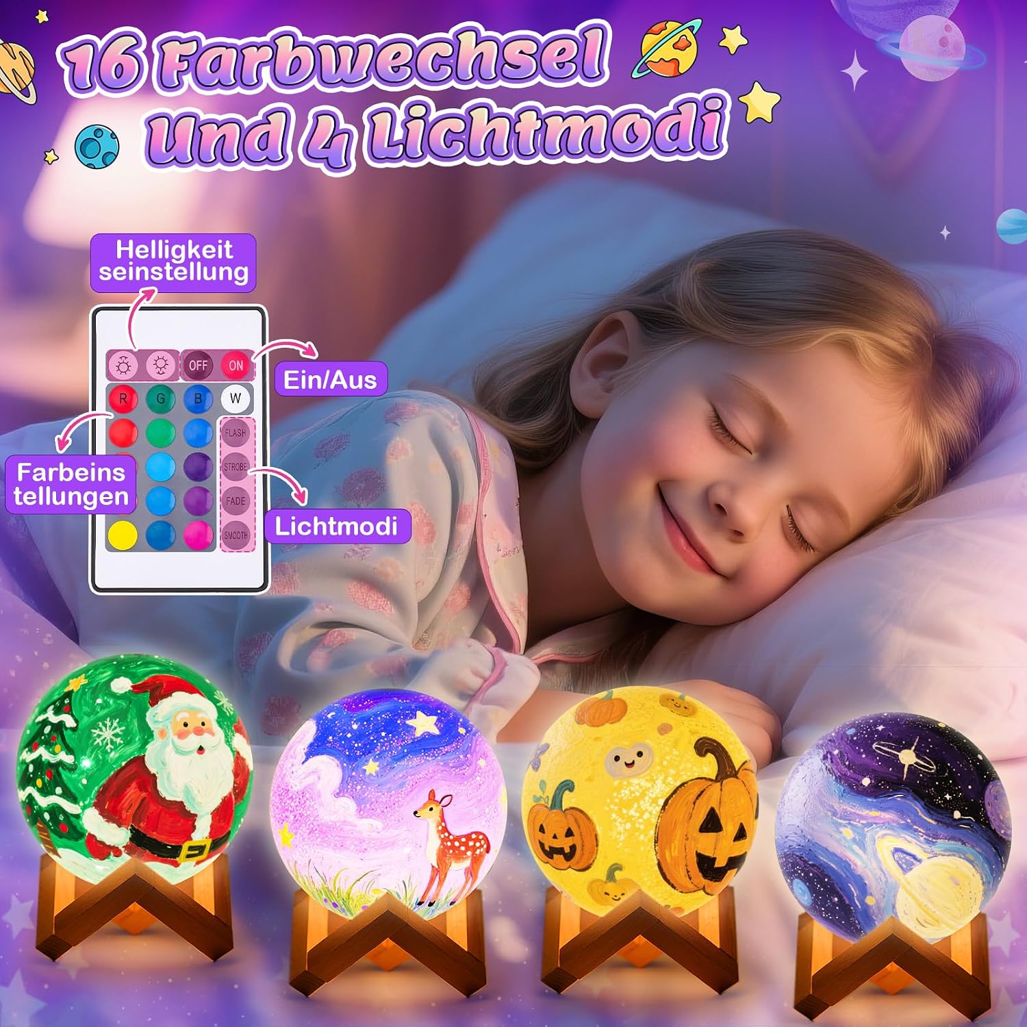 Detalle de Mondlampe Bastelset für Kinder – Kreativset für Mädchen ab 6+ Jahren