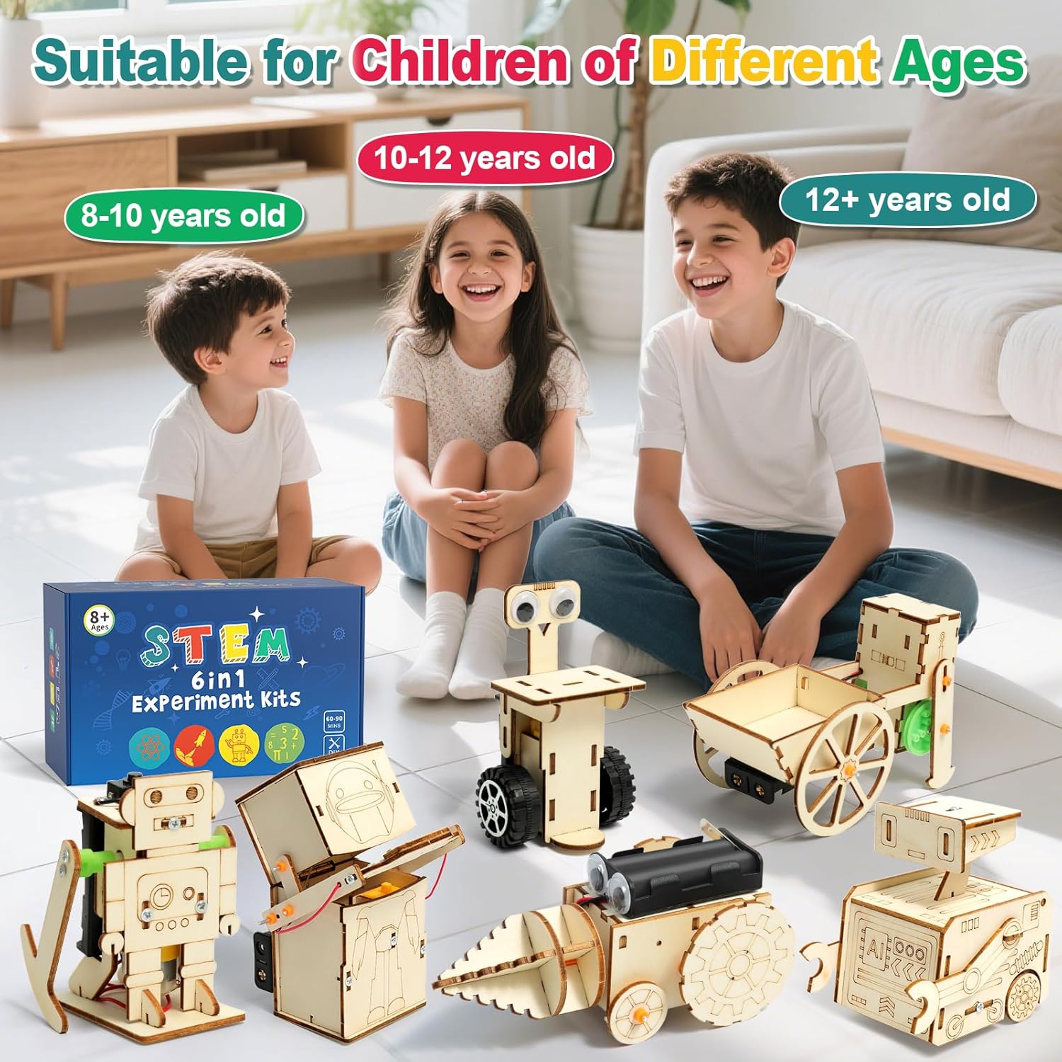 Detalle de STEM Robot Toys 6-in-1 Robot Kit (Age 8–14) – Science & Electronics Building Set