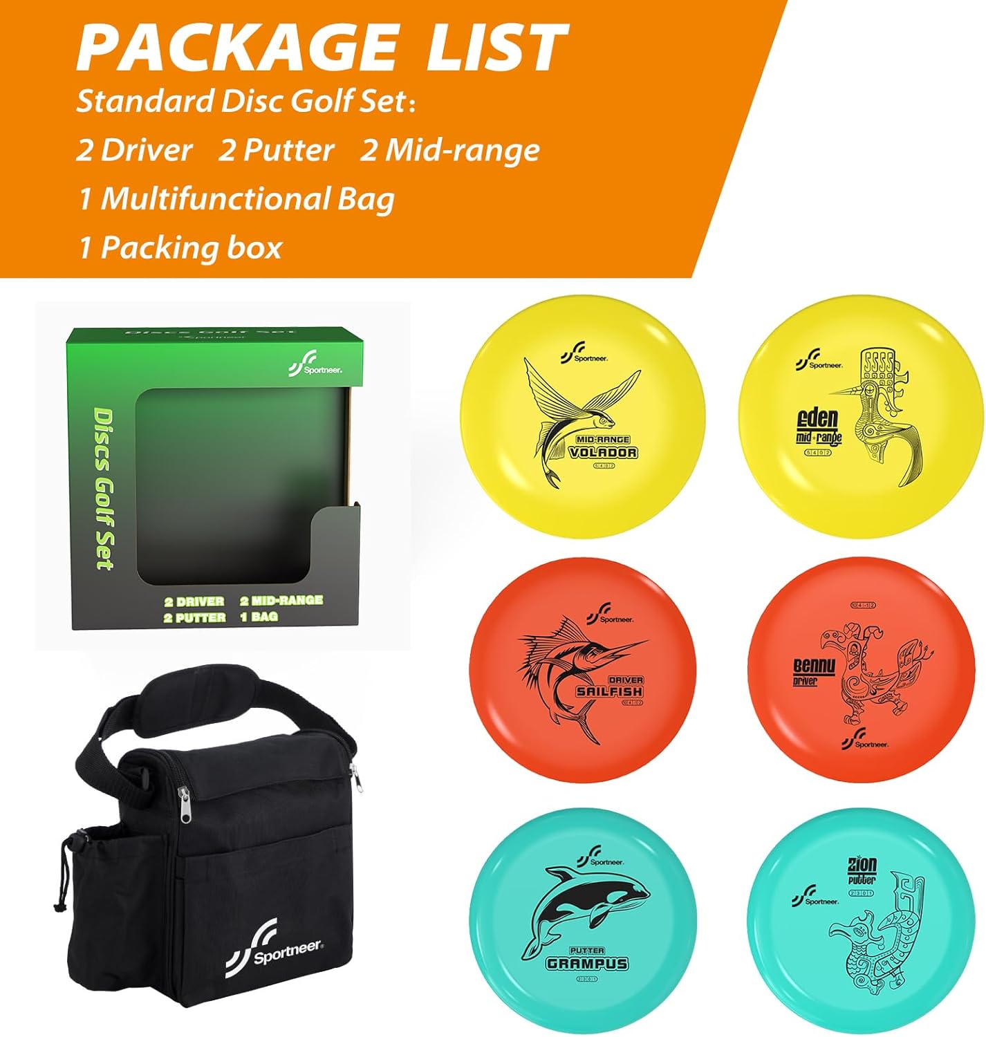 Thumbnail 2 de Sportneer Disc Golf Starter Set – 6 Scheiben inkl. Tragetasche, ideal für Anfänger & Fortgeschrittene