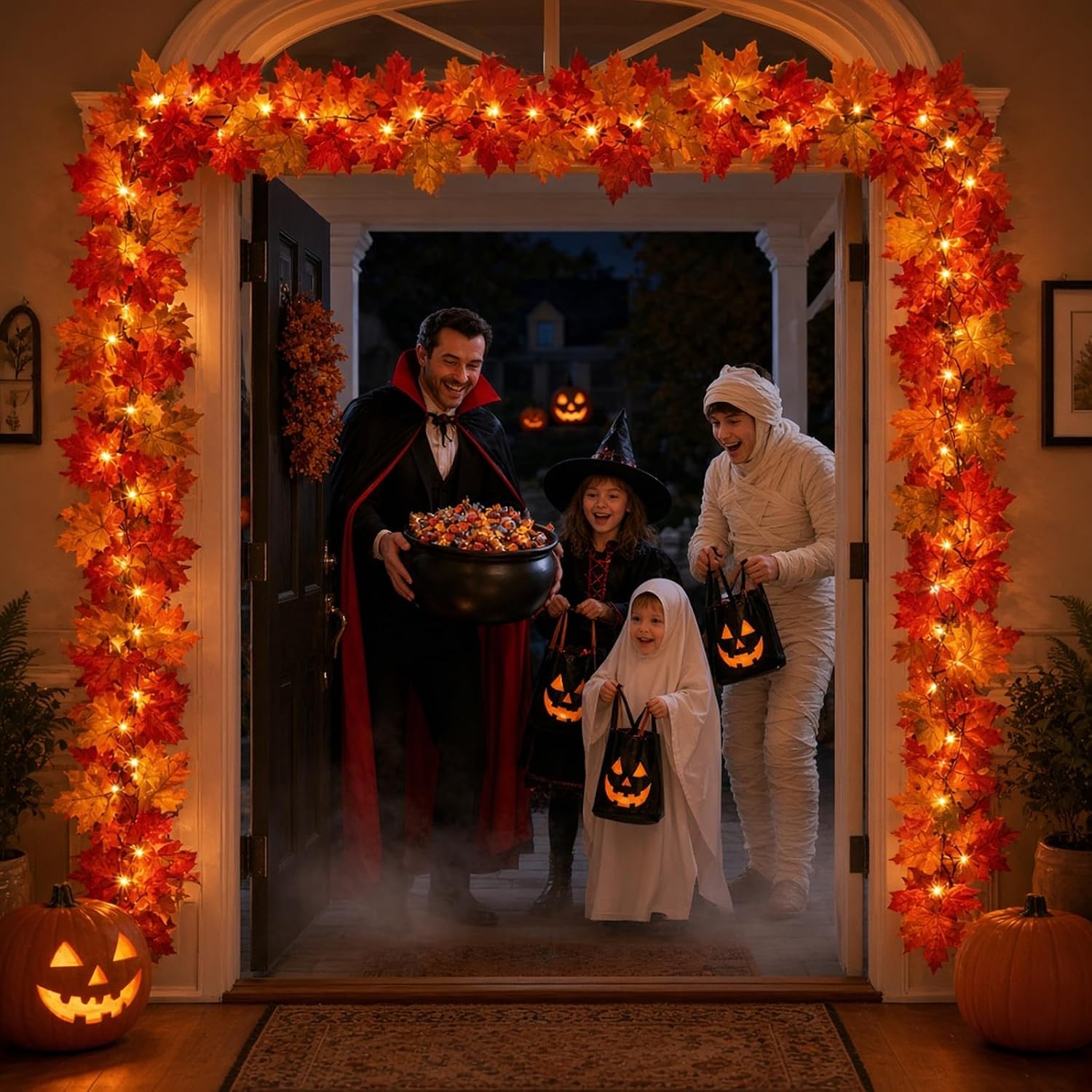 Thumbnail 6 de Meknow HCH-50/1FD15 Fall Garland Lights, 9 ft, 50 Orange Bulbs, Connectable