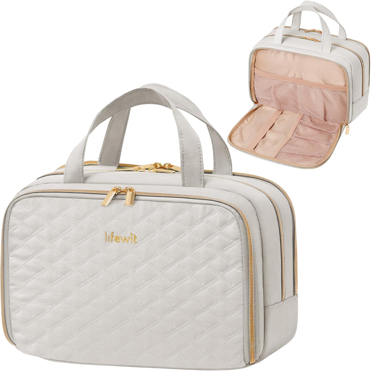 Detalle de Lifewit Beauty Case da Viaggio Grigio Chiaro