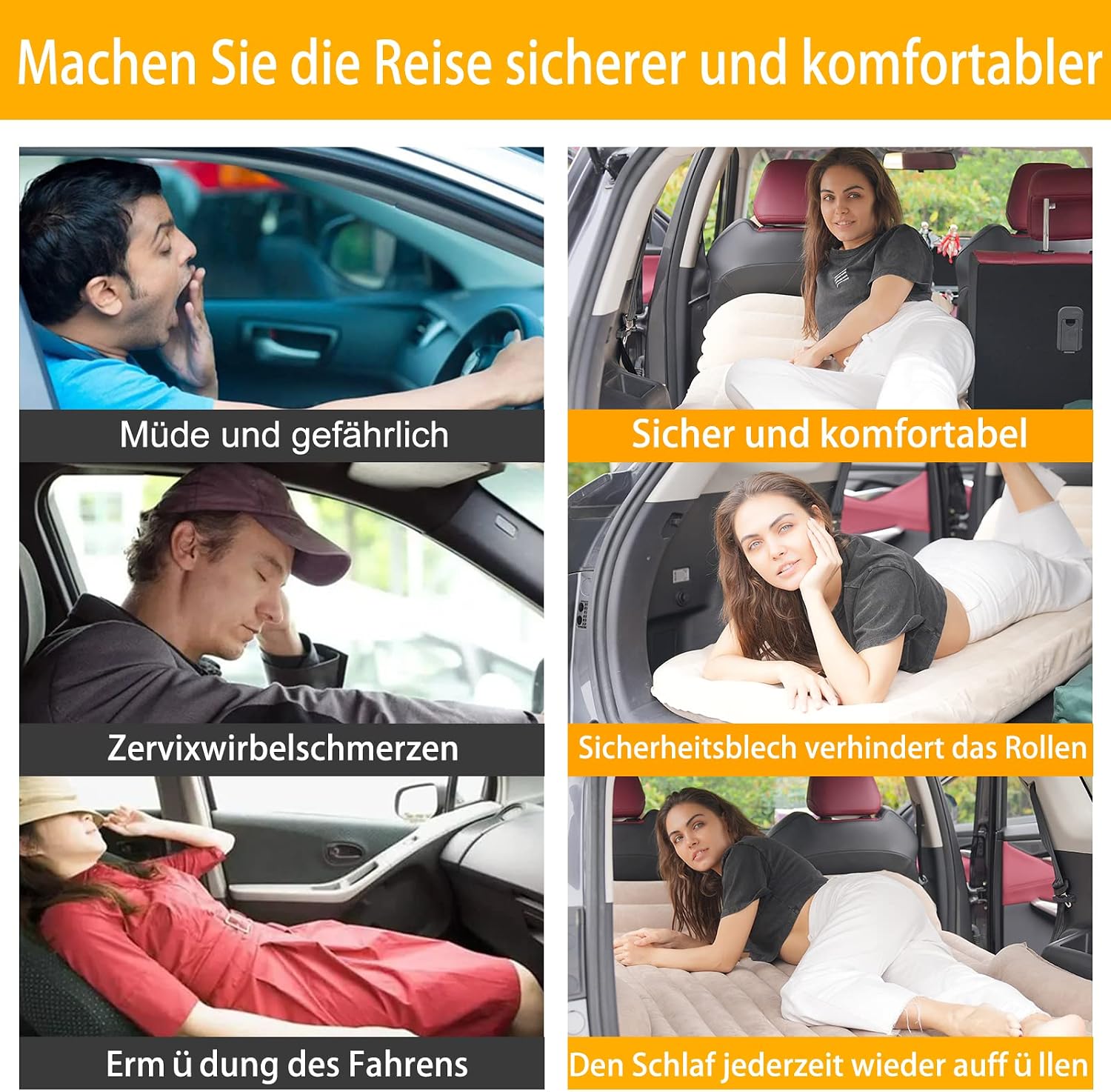 Thumbnail 5 de KMZ Auto Matratze mit Luftkissen – doppelseitige Camping-Luftmatratze für SUV & Kofferraum