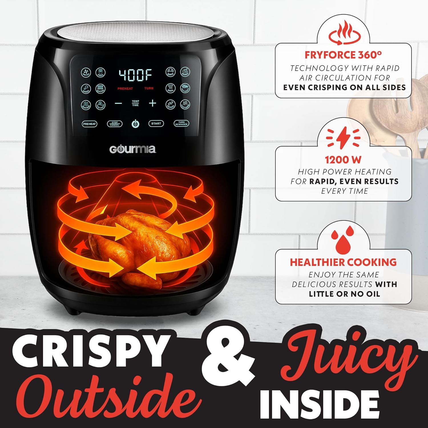 Thumbnail 3 de Gourmia Air Fryer 6 Qt