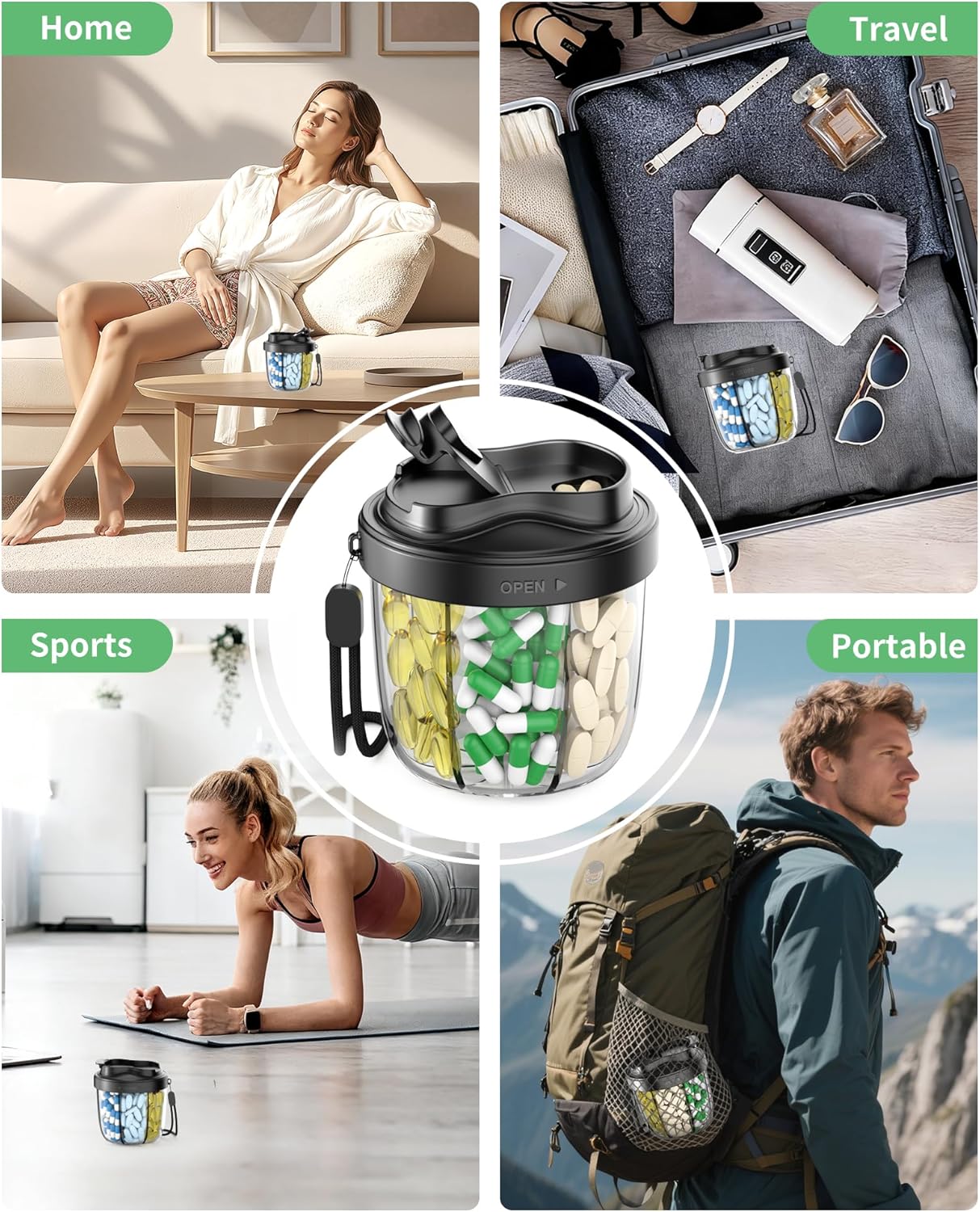 Thumbnail 4 de Pill Organizer 7-compartment travel pill box
