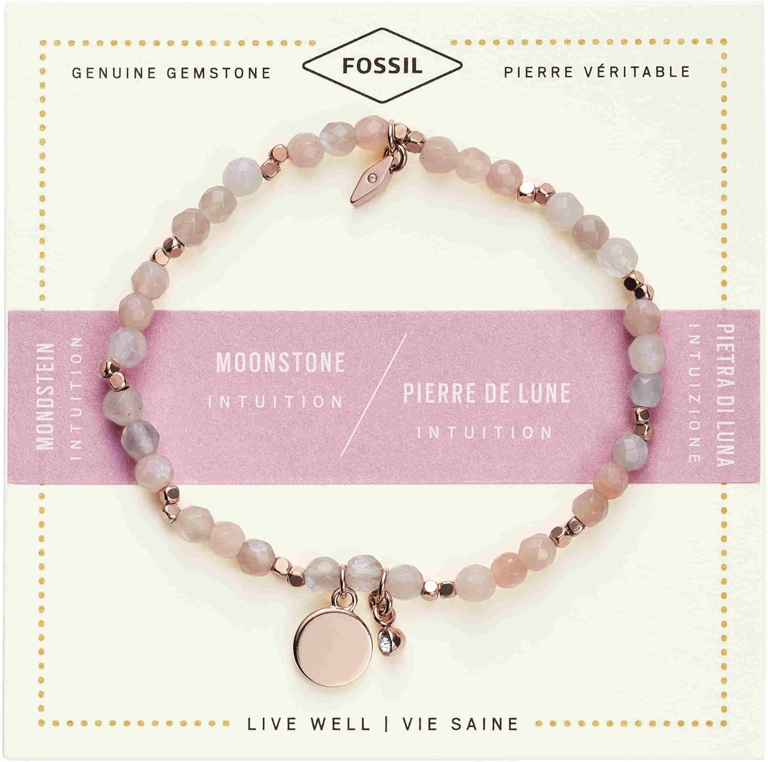 Detalle de Fossil Armband Für Frauen Wellness – Innenlänge 165 mm, Nude, Hochglanz