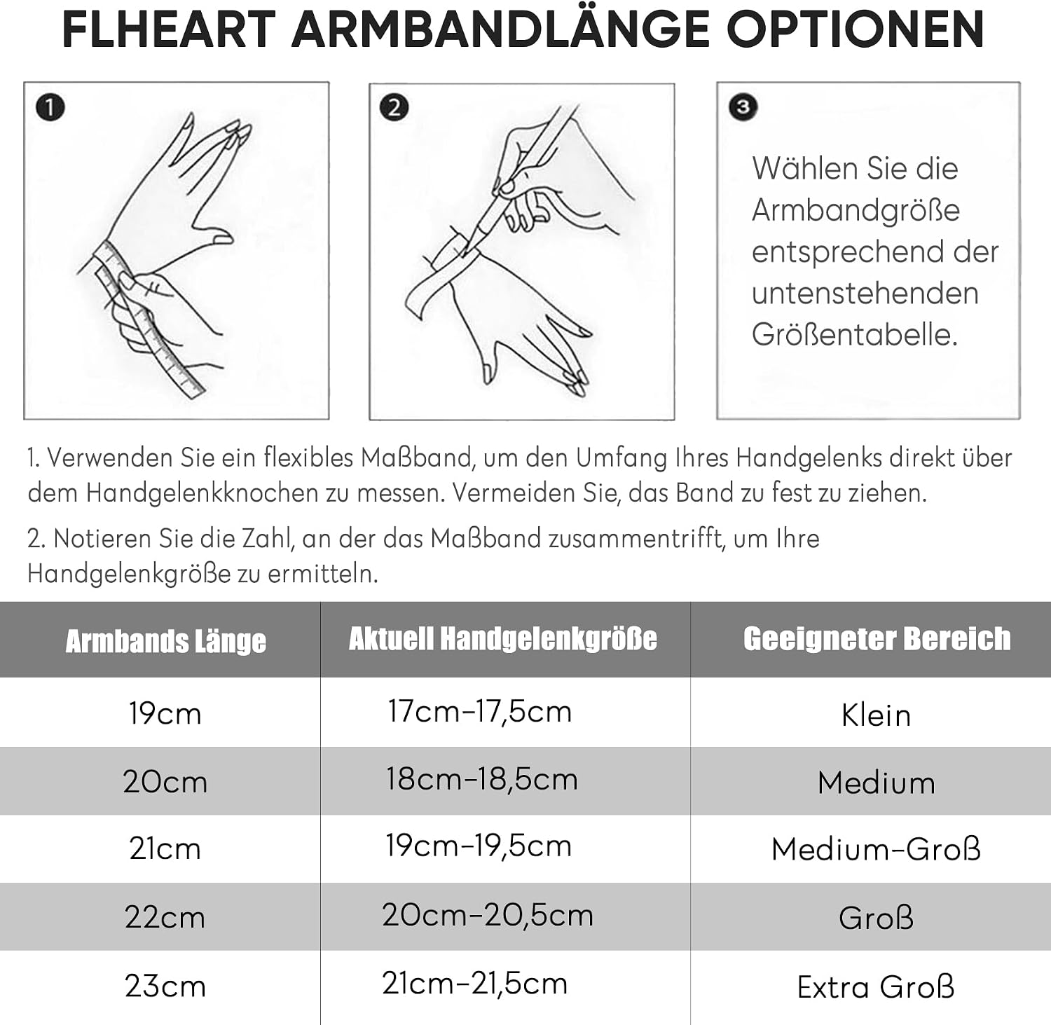 Thumbnail 2 de FLHEART Herren-Armband aus Edelstahl im Panzerketten-Look (2er-Set) – 8 mm Breite, Längen 19/21/23 cm