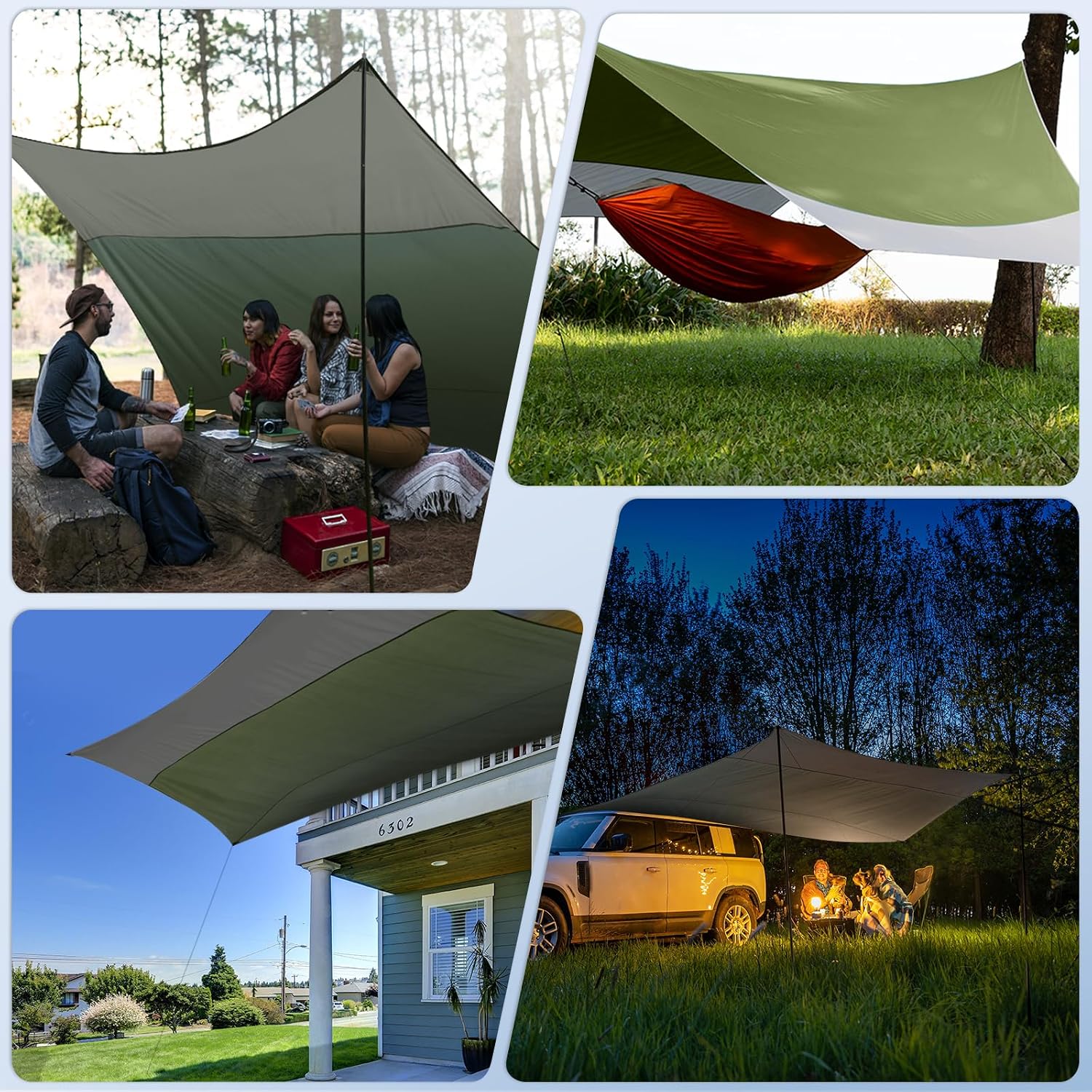 Thumbnail 6 de Forceatt Zeltplane 3,7 × 4,3 m: Ultraleicht, wasserdicht und UV-schutz für Camping, Wandern und Outdoor