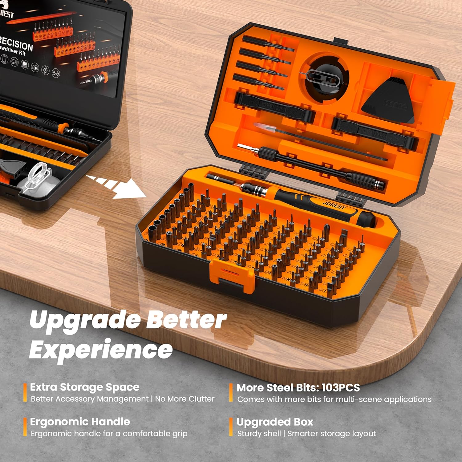 Detalle de JOREST 115 in 1 Feinmechaniker Schraubendreher-Set – Präzises Reparaturwerkzeug für PC, Laptop, Konsolen und mehr