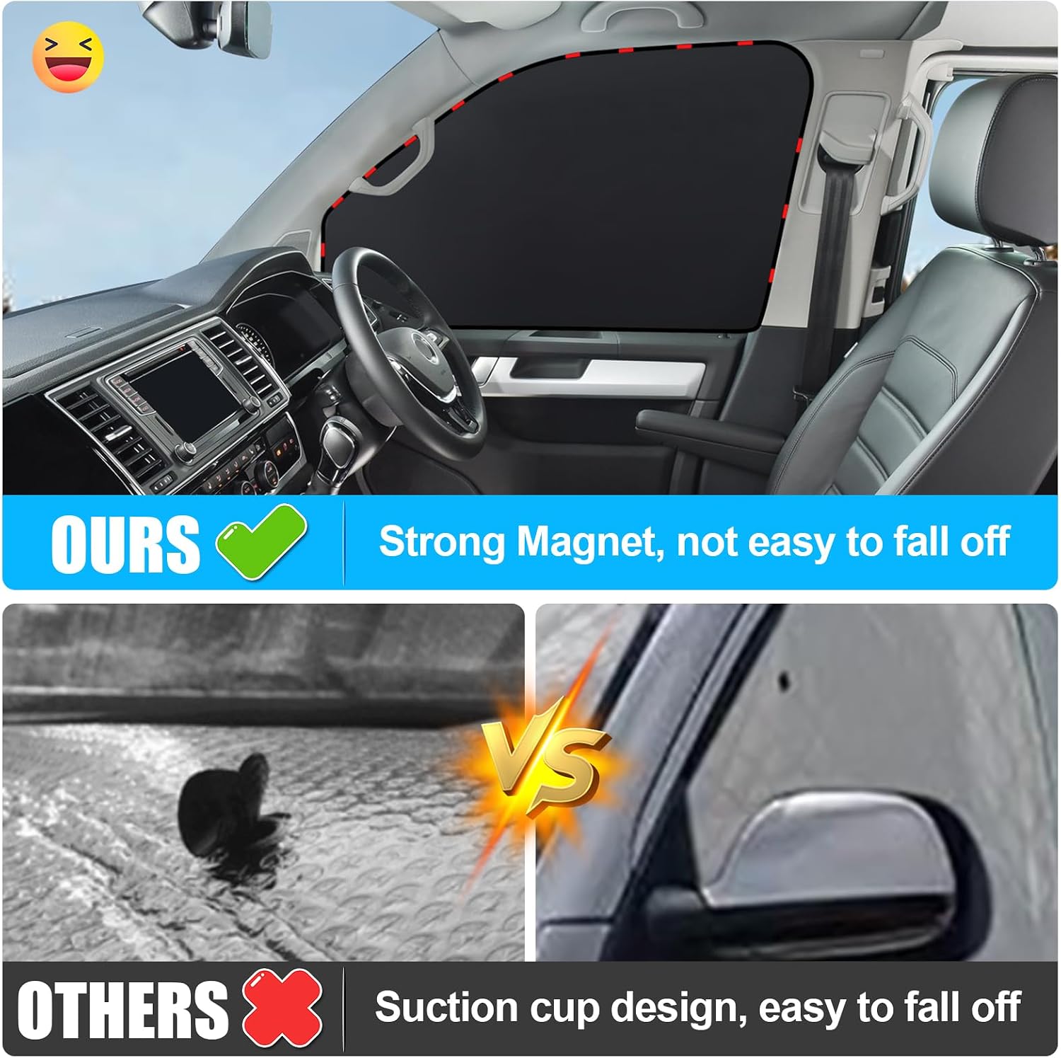Thumbnail 5 de ZATOOTO Sun Protection Car Side Window for VW T5/T6 — Magnetic, Reflective UV Shield