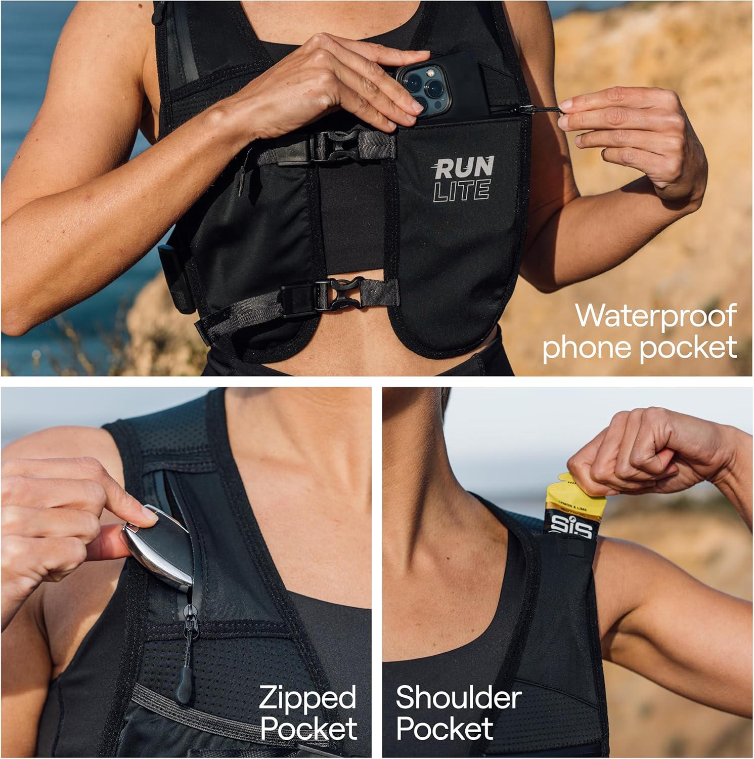 Thumbnail 1 de Gilet Running Unisex con Porta Cellulare Impermeabile – 5 Tasche, Leggero e Riflettente