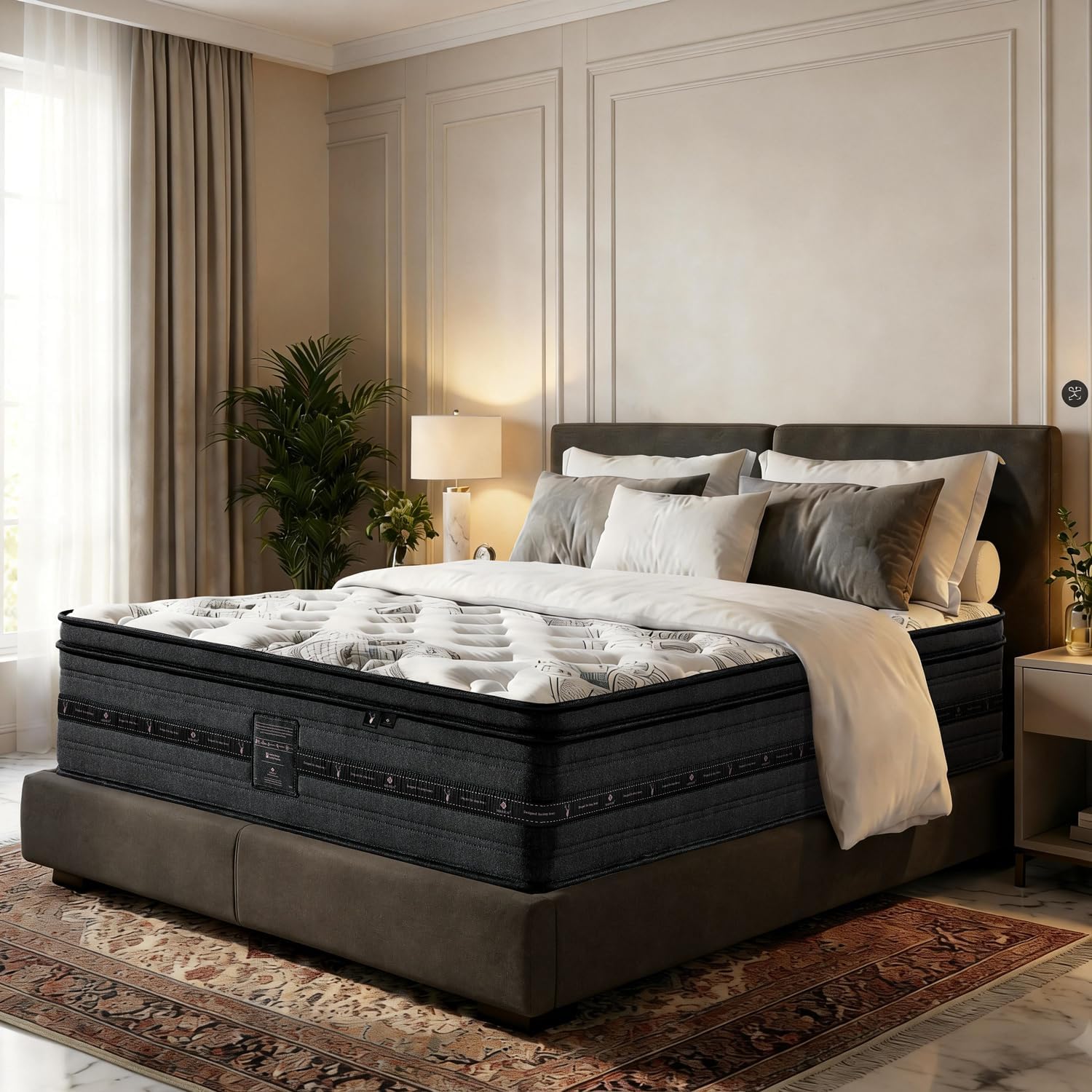 Detalle de Maranon 14-Inch King Hybrid Mattress with Gel Memory Foam and Pocketed Coils