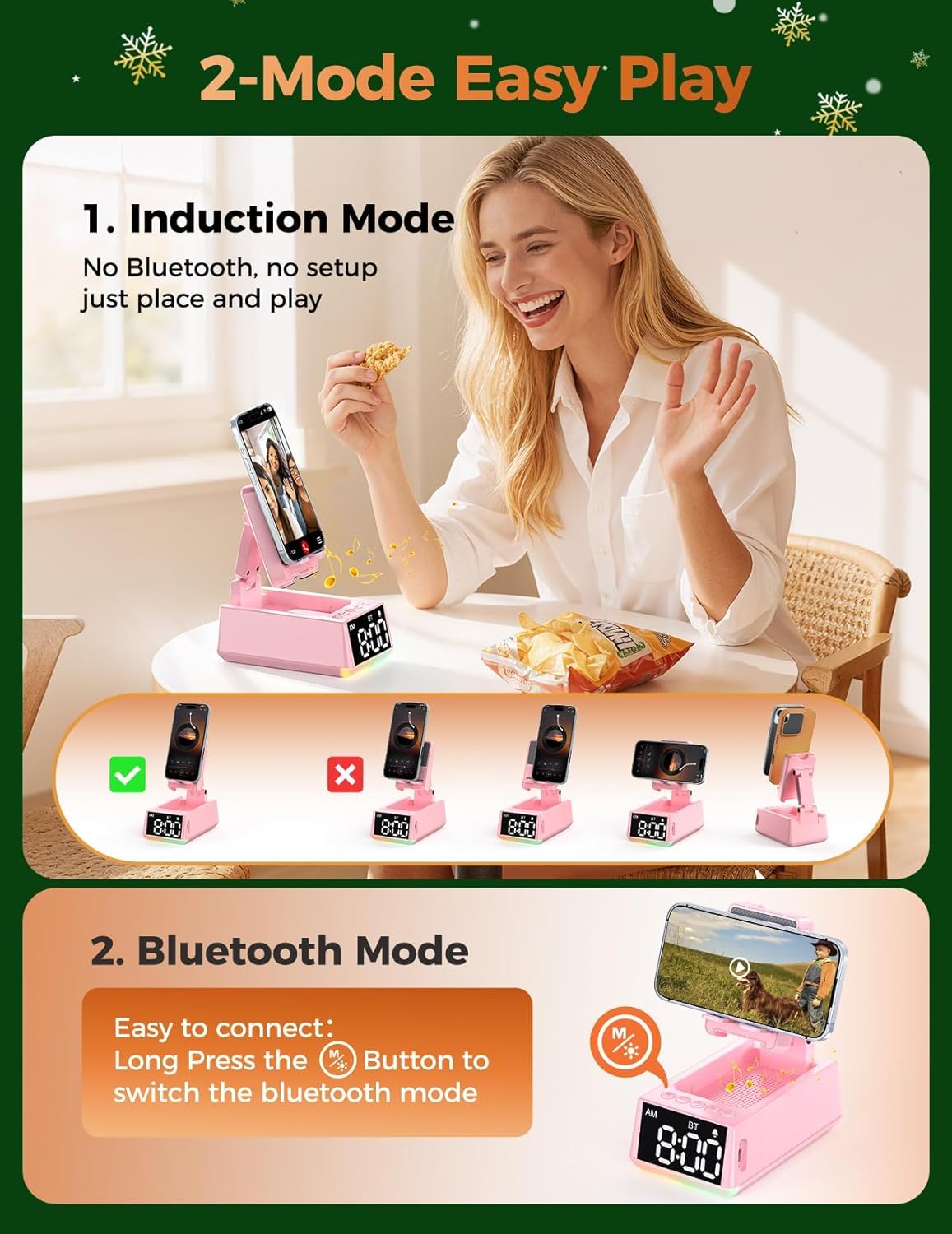 Thumbnail 4 de BBL Gift for Men & Women: Portable Induction Speaker with Stand, Clock and No-Bluetooth Instant Sound