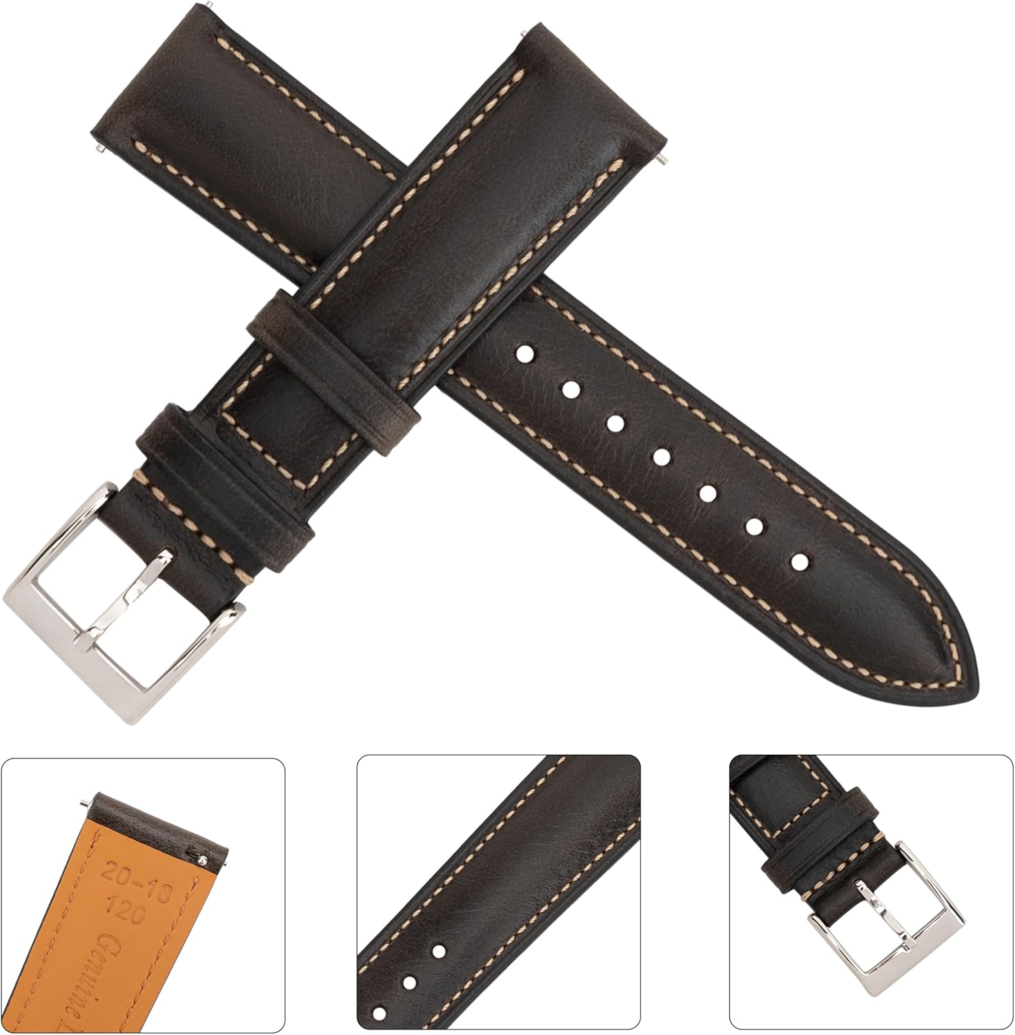 Thumbnail 6 de Gomvadr Quick Release Lederarmband 16–24 mm