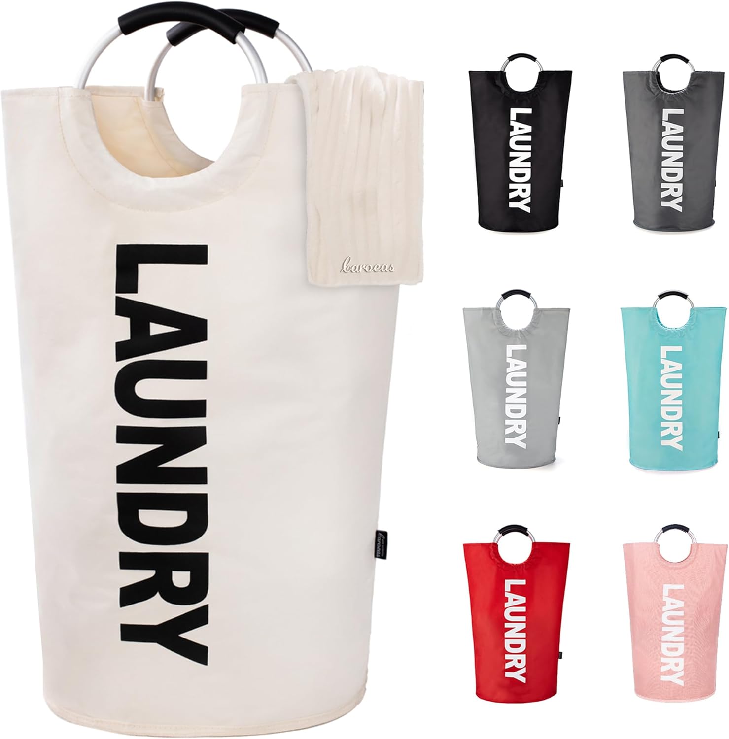 Thumbnail 6 de Caroeas 90L Collapsible Laundry Basket — Waterproof, Large Capacity with Reinforced Aluminium Handle